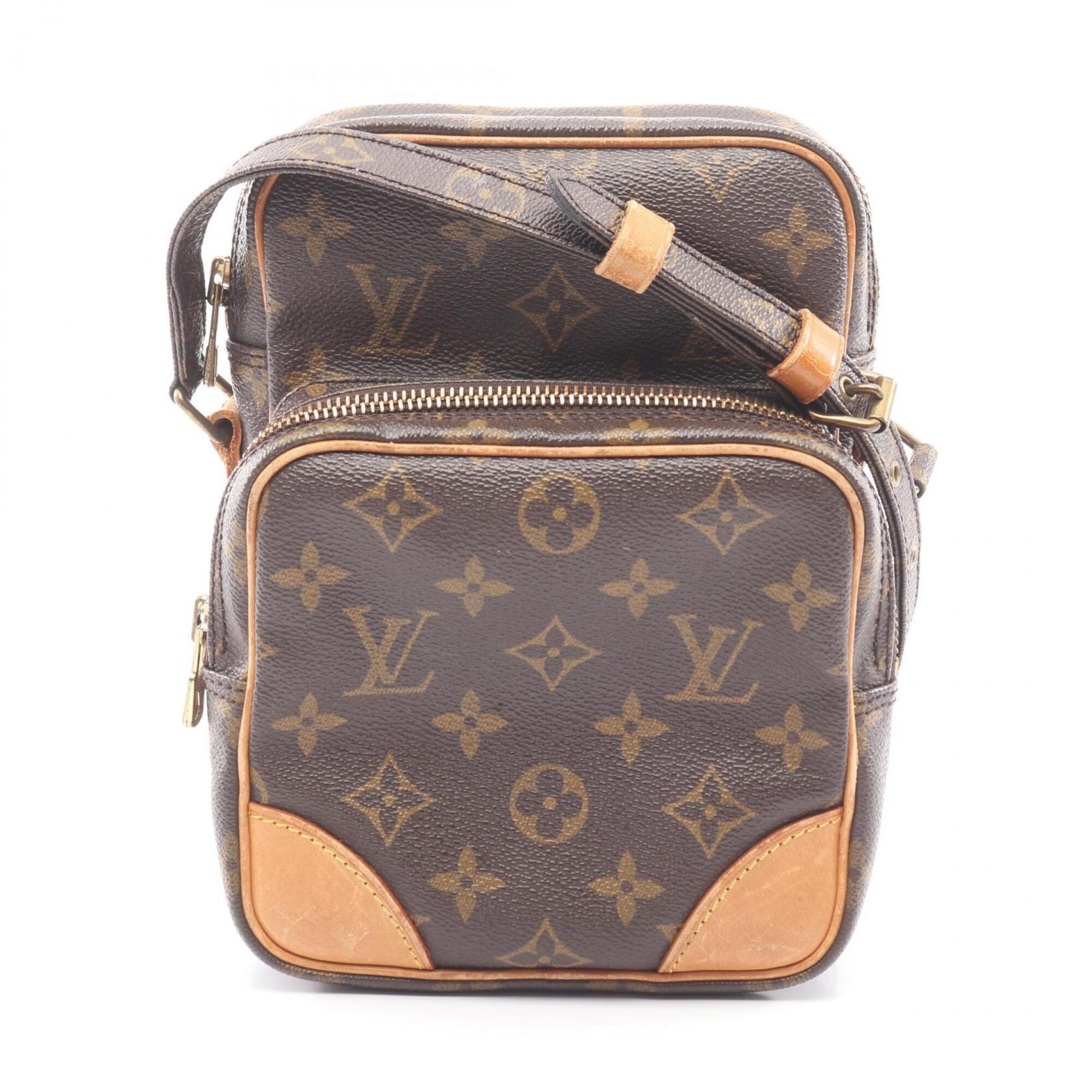 Louis Vuitton Brown Monogram Coated Canvas Leather Handbag Shoulder Bag (Pre-Owned)