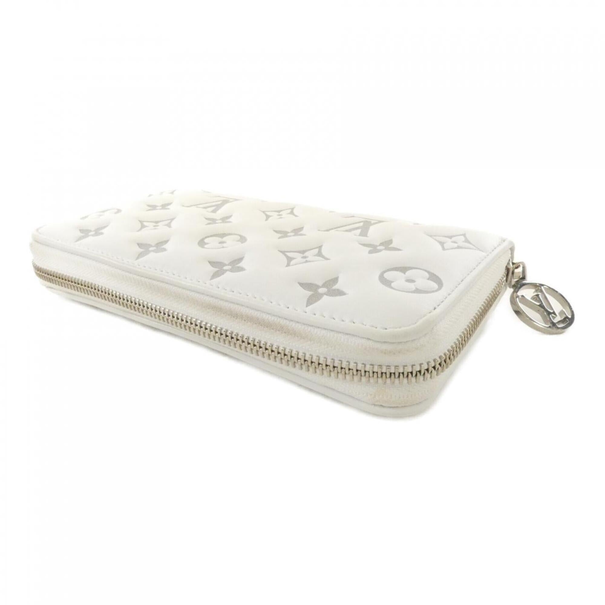 Louis Vuitton White Leather Long Wallet (Bi-Fold) (Pre-Owned)
