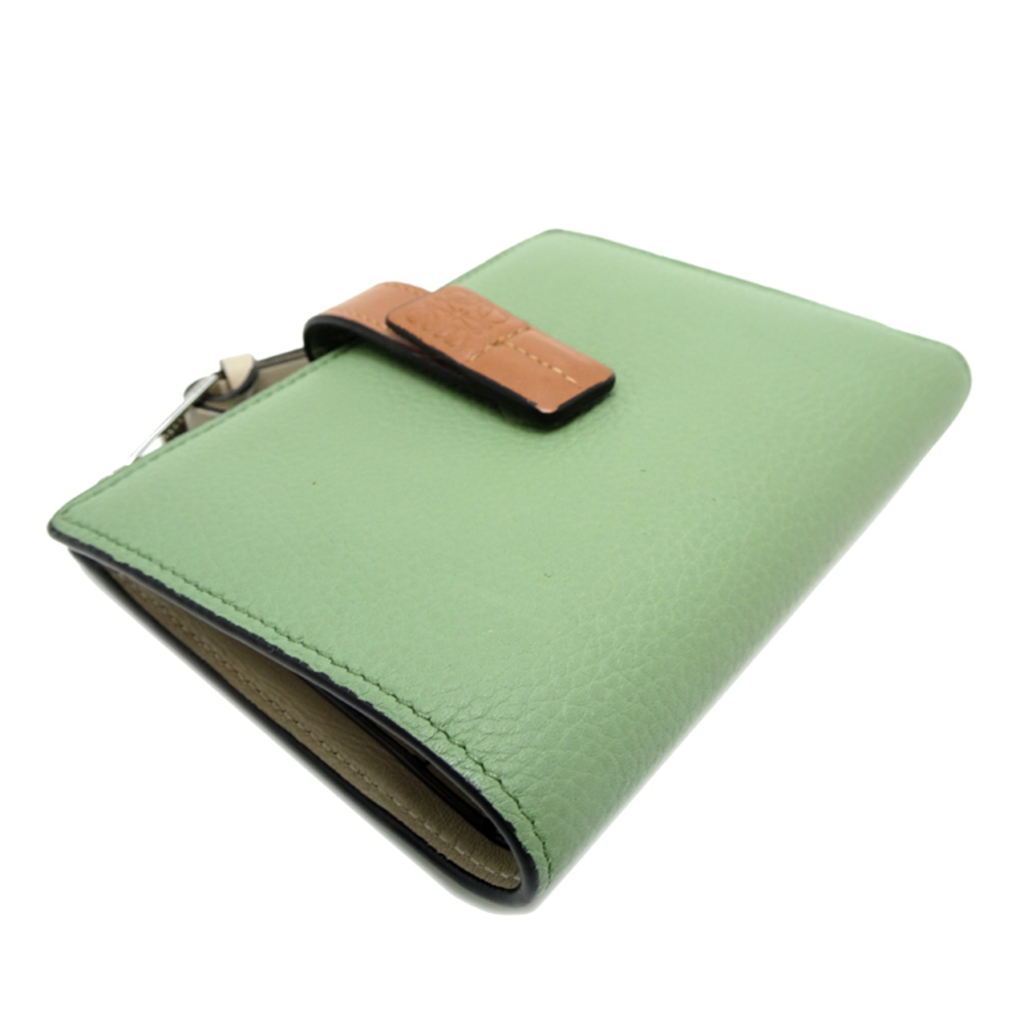 Loewe Brown Moss Green Leather Wallet (Bi-Fold) (Pre-Owned)