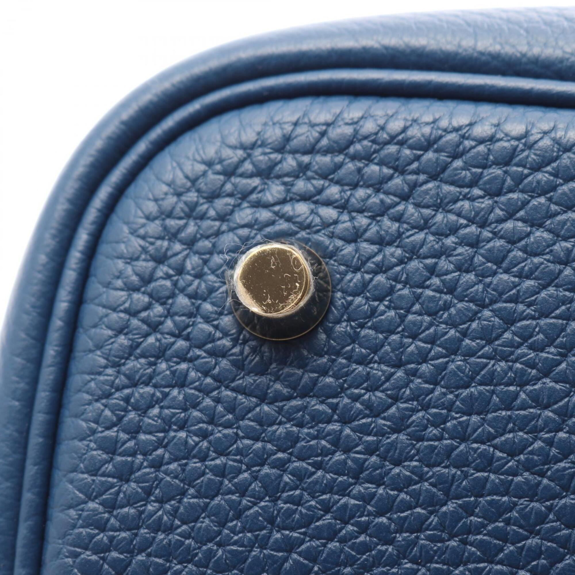 Hermes Blue Taurillon Clemence Leather Handbag (Pre-Owned)