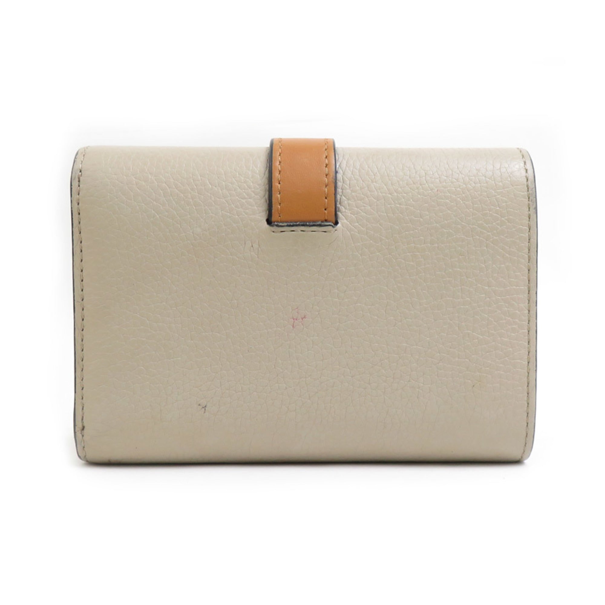 Loewe Brown Grayish Pink Leather Wallet (Tri-Fold) (Pre-Owned)