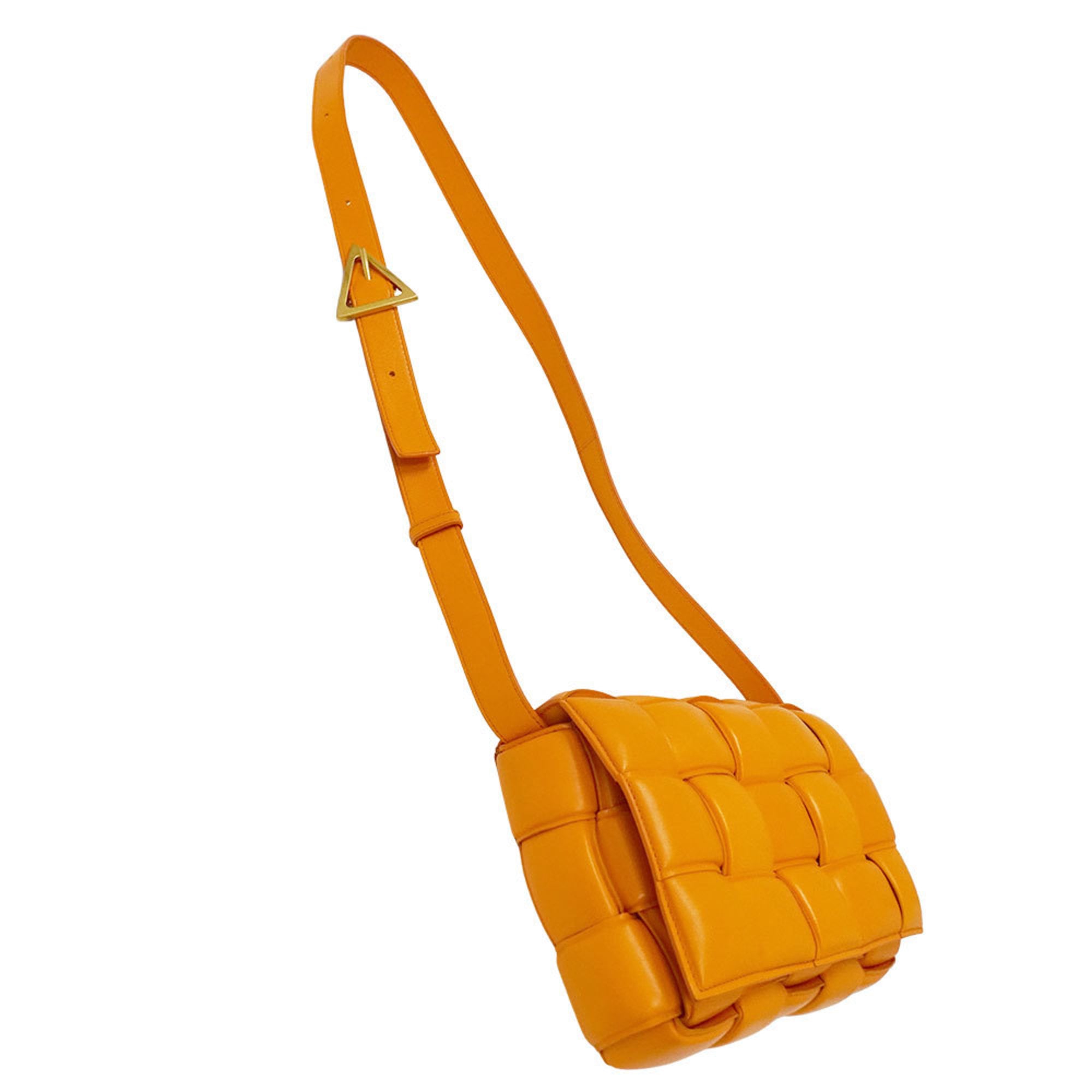 Bottega Veneta Orange Leather Handbag Shoulder Bag (Pre-Owned)