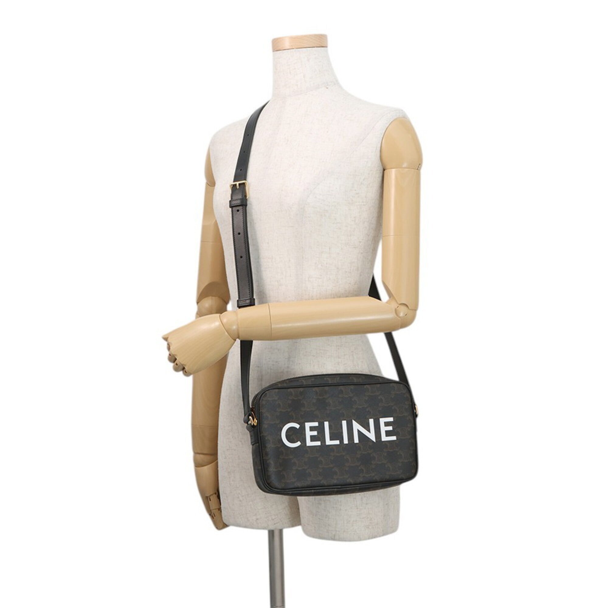 Celine Black Brown Pvc Leather Handbag Messenger Bag Shoulder Bag (Pre-Owned)