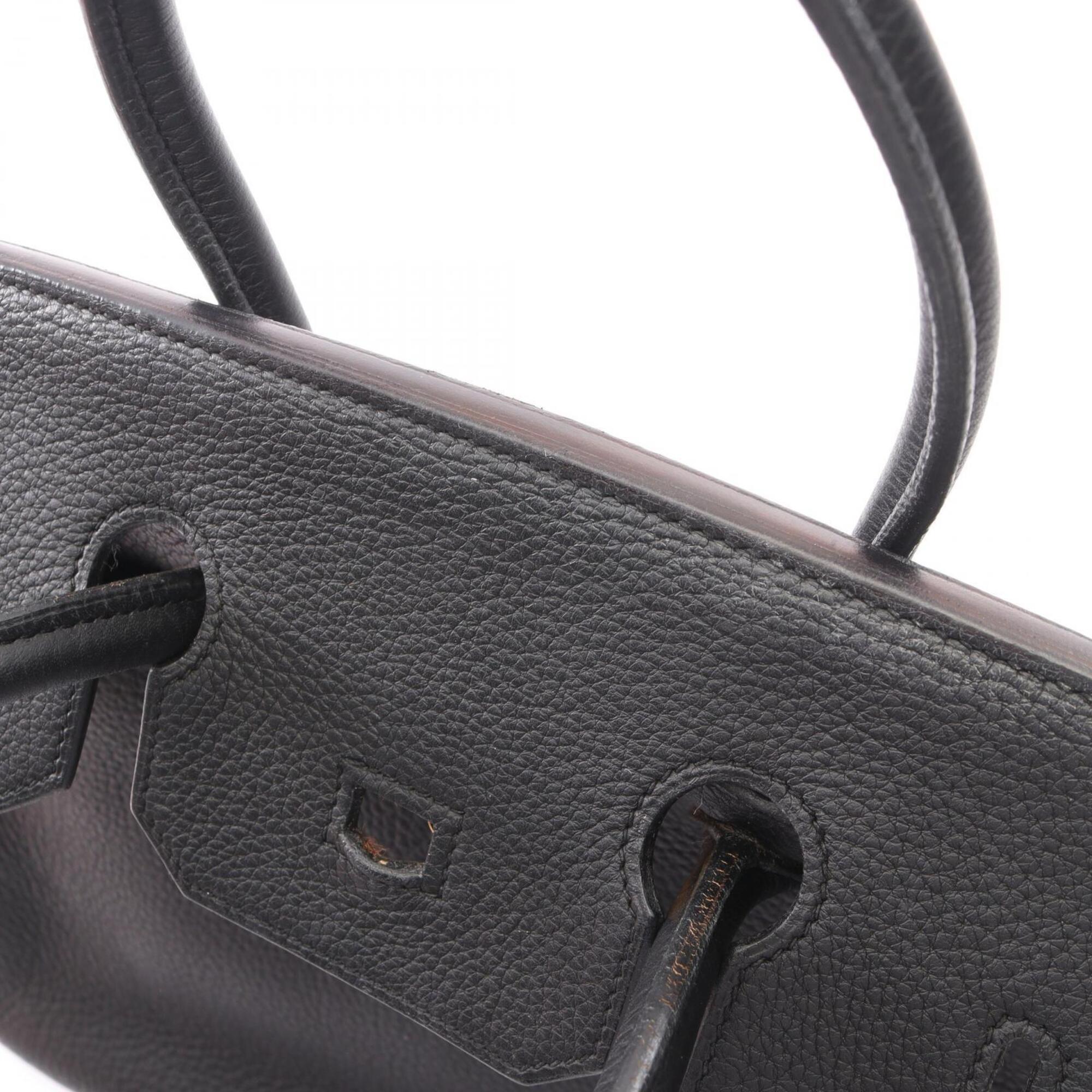 Hermes Black Togo Leather Leather Handbag (Pre-Owned)