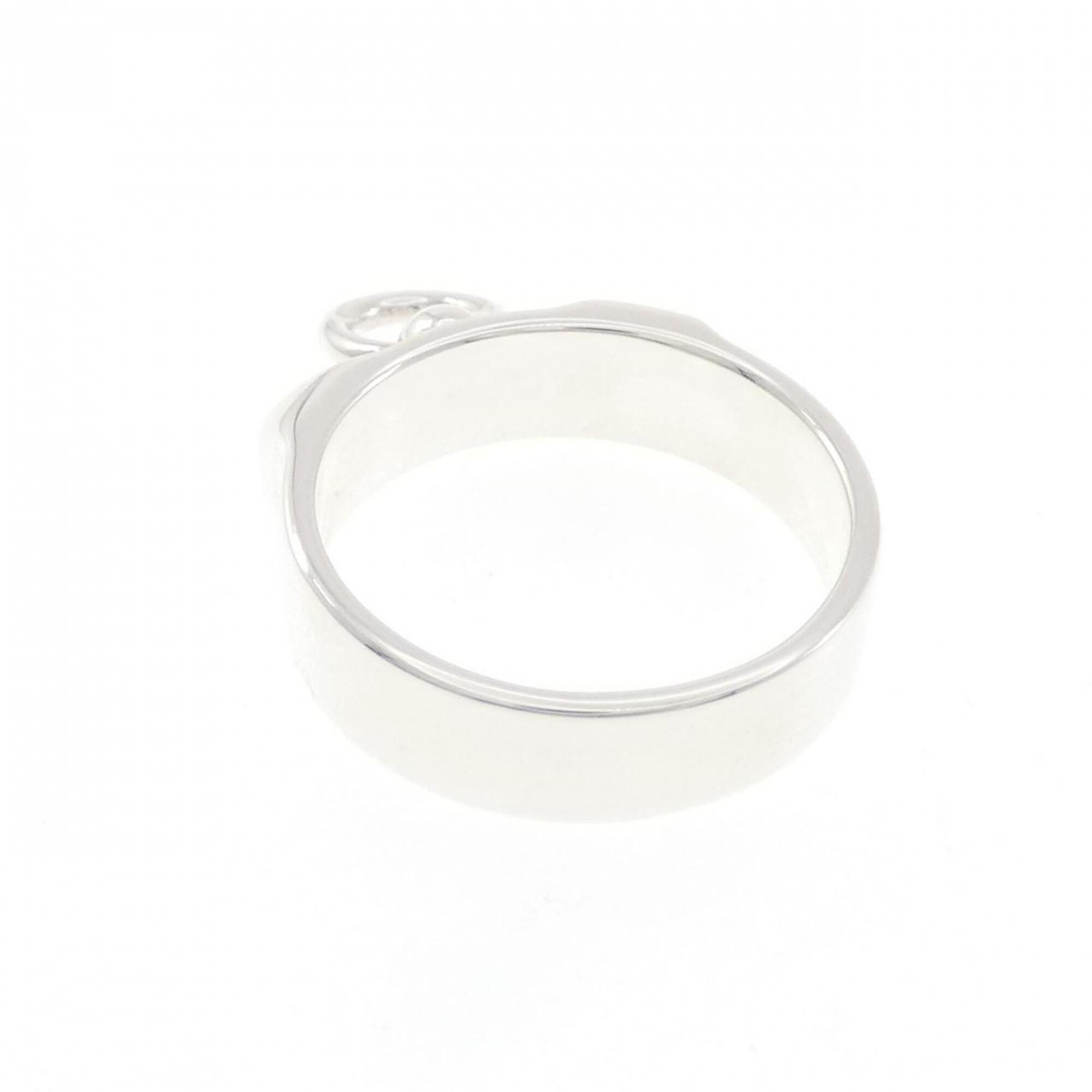 Hermes Silver Silver 925 Band Ring (Pre-Owned)