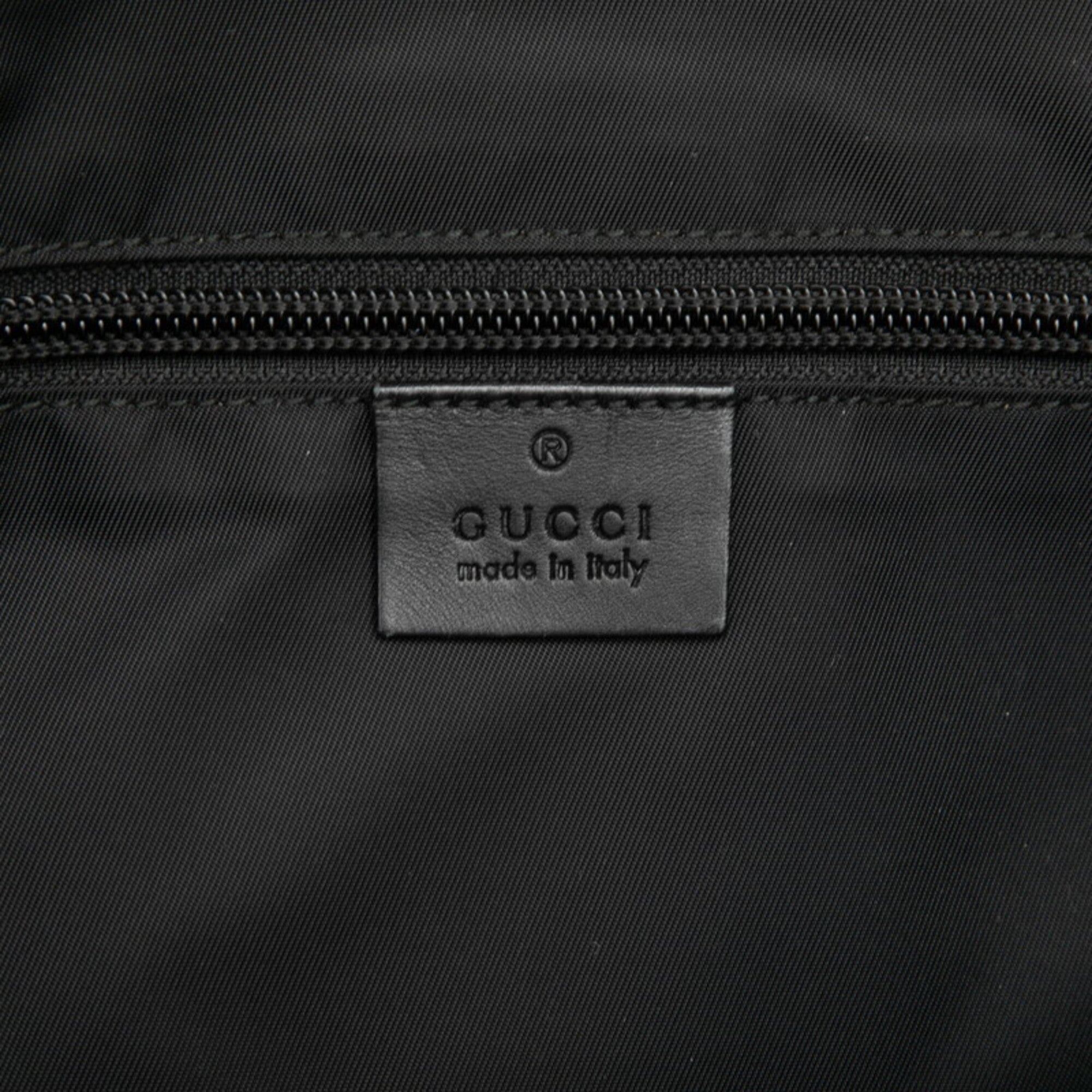 Gucci Black Canvas Leather Tote Bag (Pre-Owned)