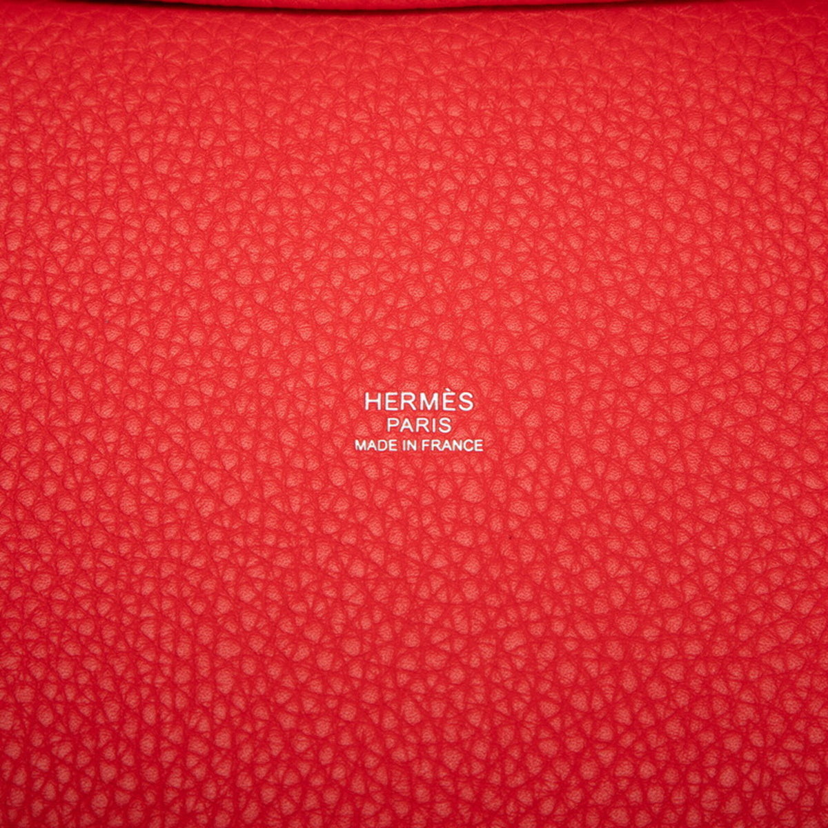 Hermes Red Color Taurillon Clemence Leather Handbag (Pre-Owned)