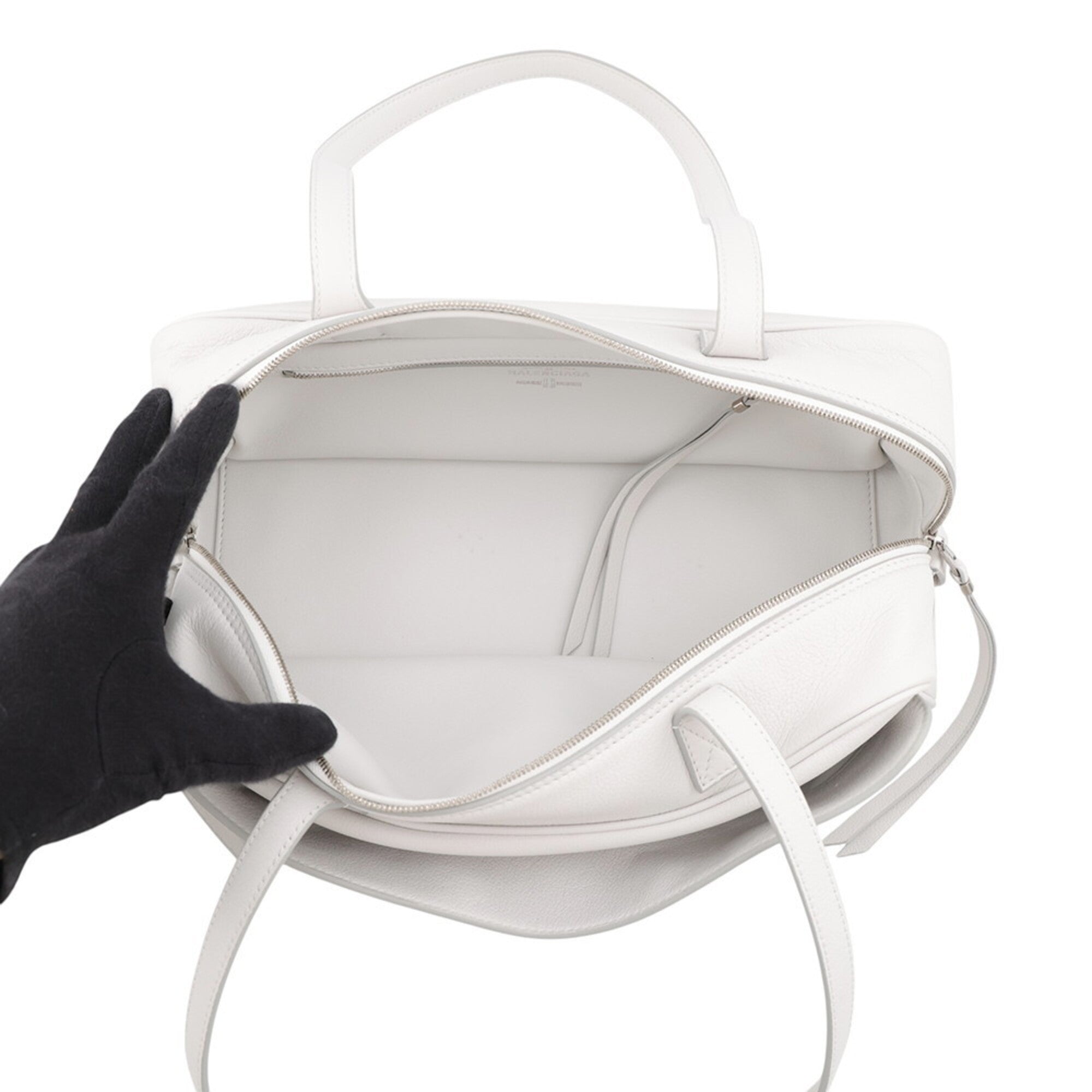 Balenciaga White Leather Handbag Shoulder Bag (Pre-Owned)