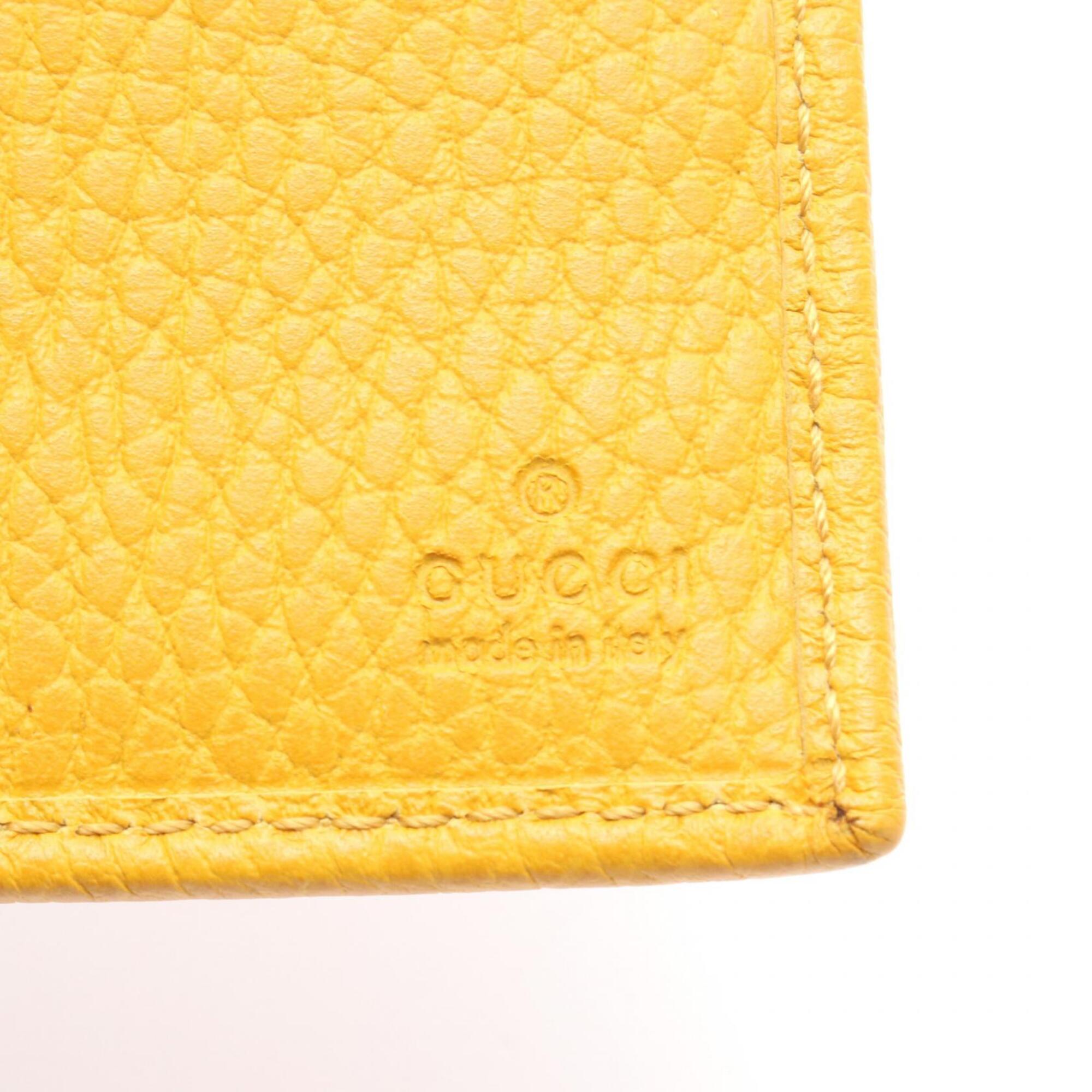 Gucci Yellow Leather Long Wallet (Bi-Fold) (Pre-Owned)