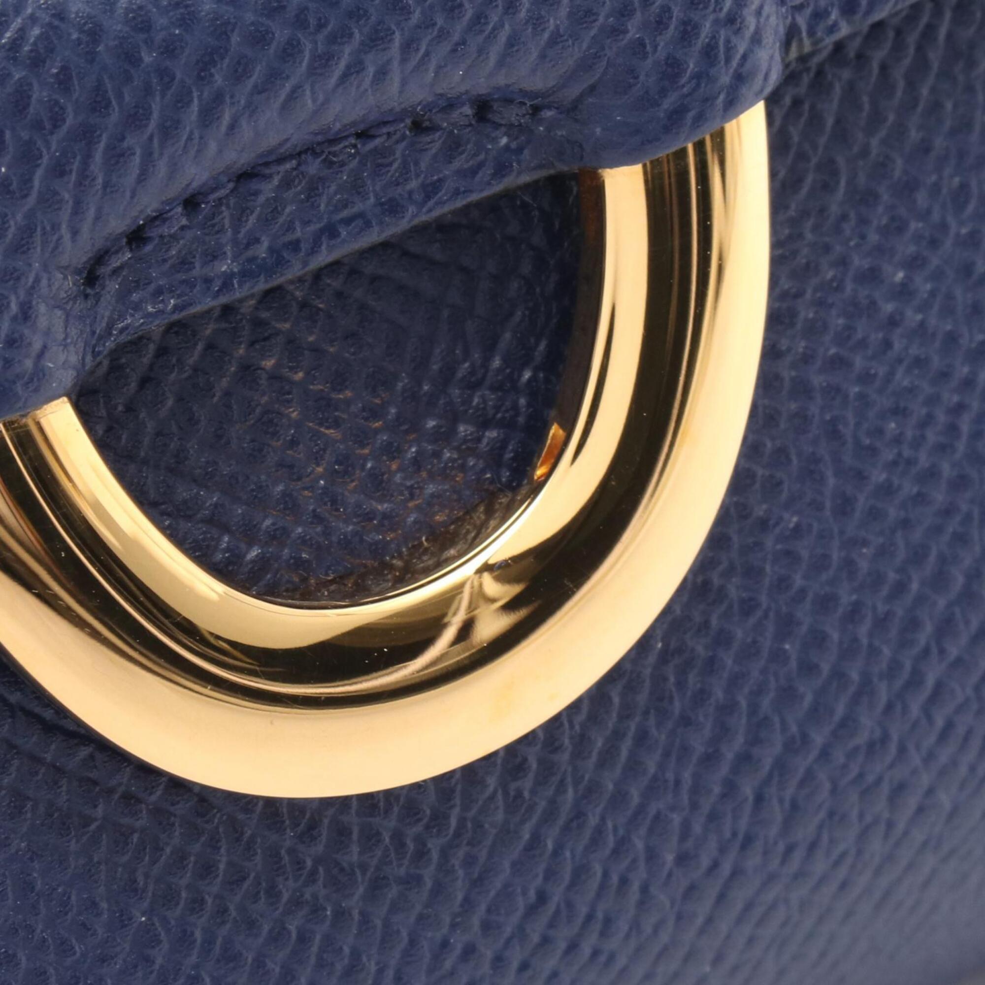 Hermes Blue Epsom Leather Clutch Bag Handbag (Pre-Owned)