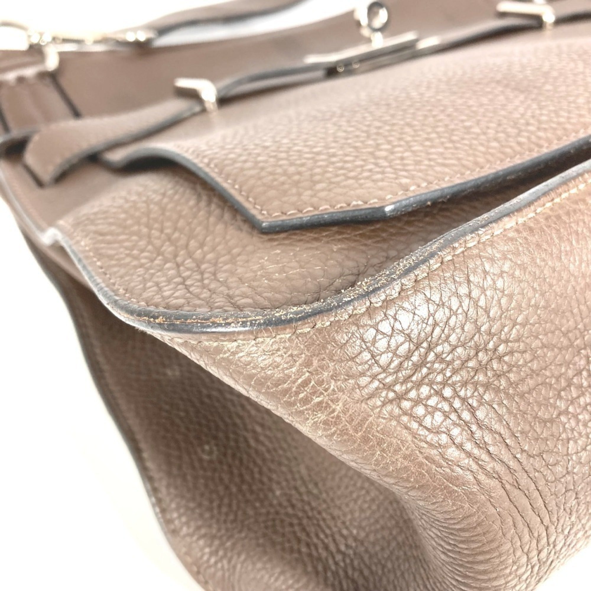 Hermes Jypsiere Dark Brown Taurillon Clemence Leather Shoulder Bag (Pre-Owned)