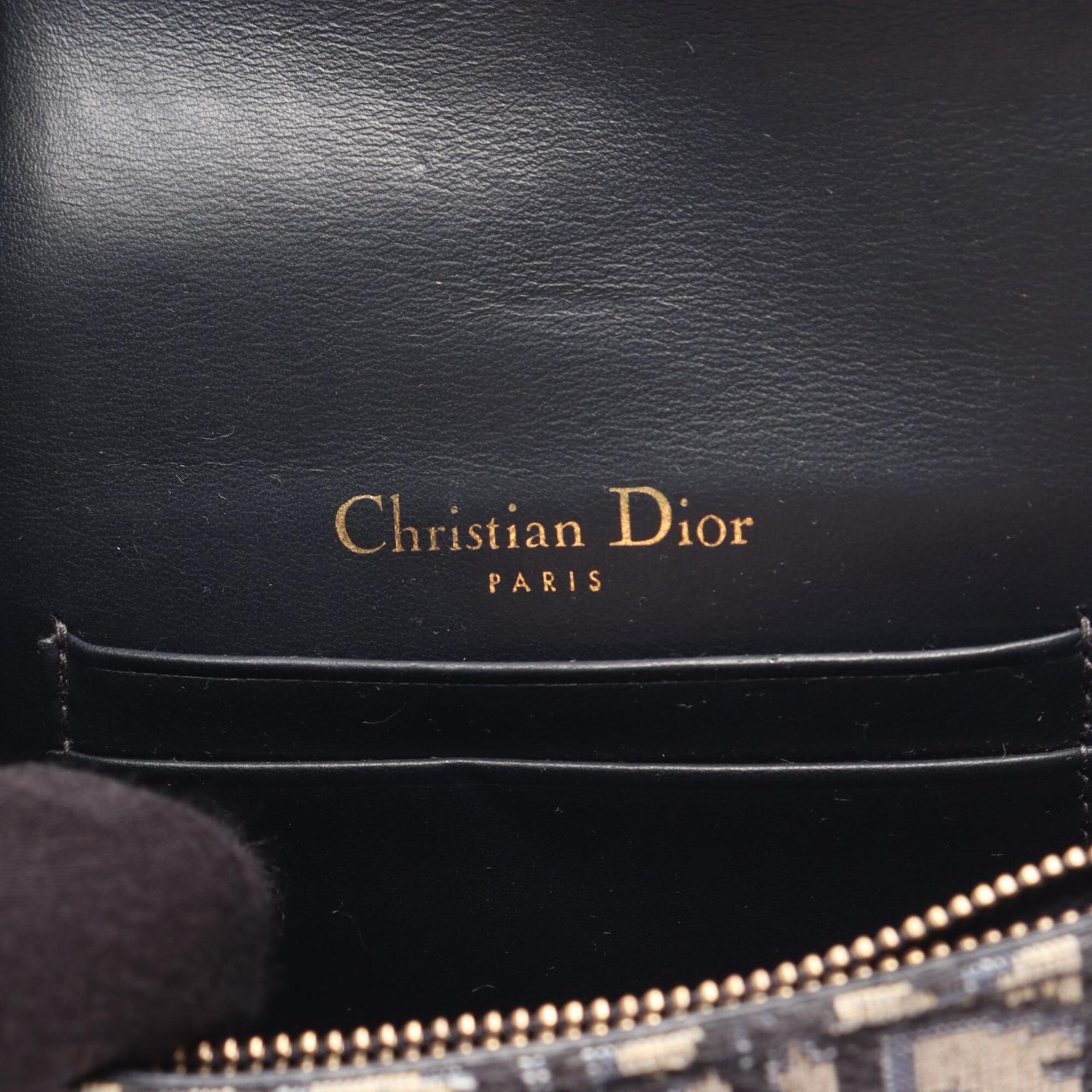 Christian Dior Beige Navy Canvas Leather Fanny Pack Handbag Saddle Bag (Pre-Owned)