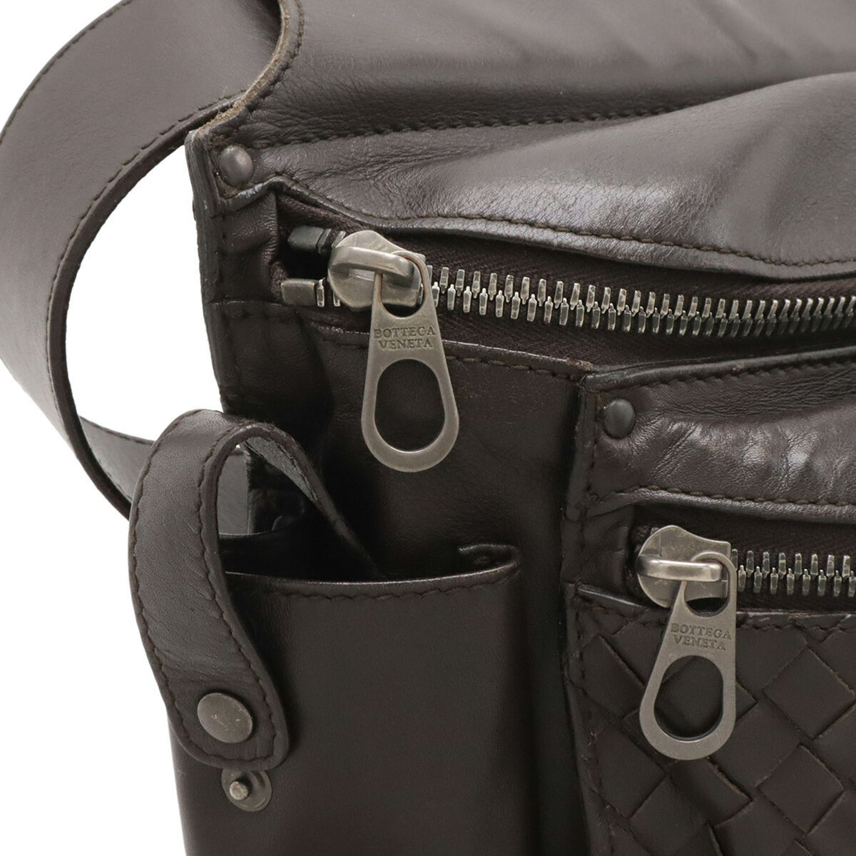 Bottega Veneta Intrecciato Dark Brown Leather Fanny Pack (Pre-Owned)