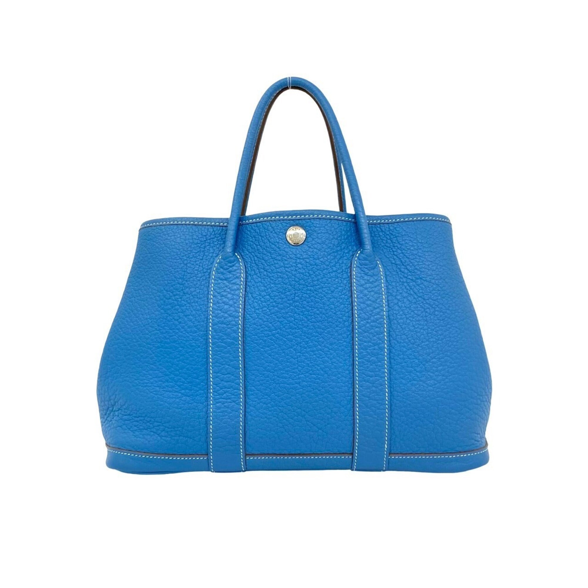 Hermes Blue Buffalo Leather Handbag (Pre-Owned)