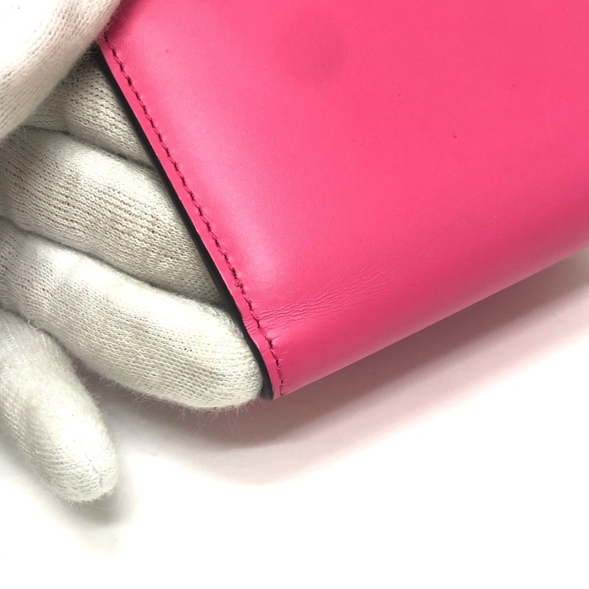 Bvlgari Black Pink Leather Wallet (Tri-Fold) (Pre-Owned)