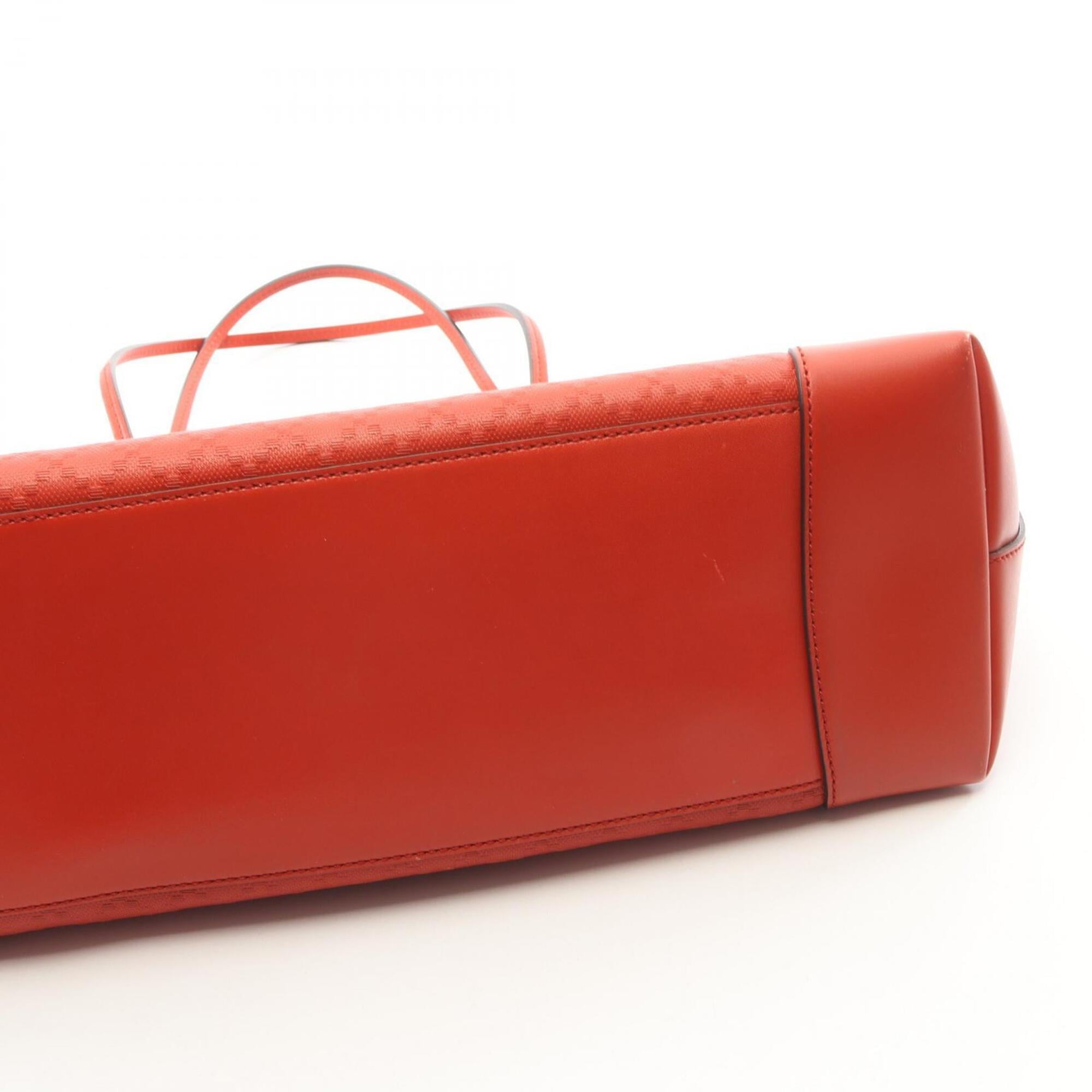 Gucci Red Color Leather Handbag Tote Bag (Pre-Owned)