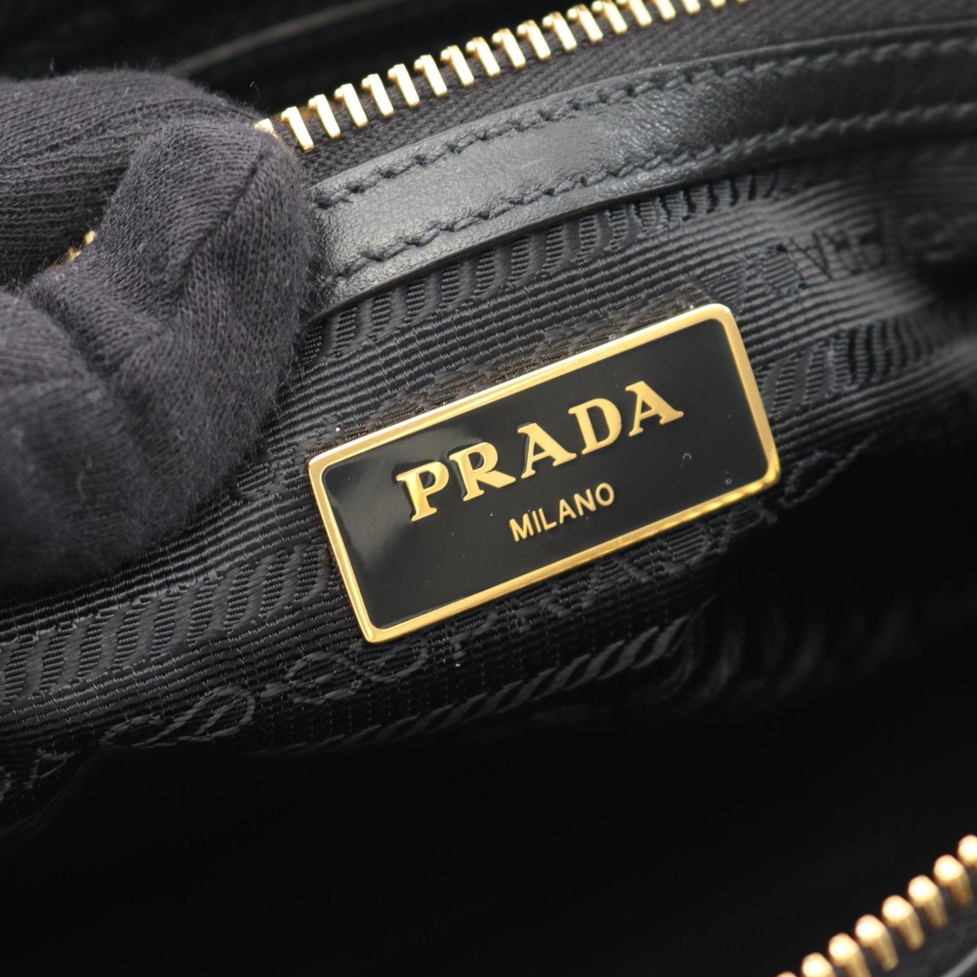 Prada Black Canvas Leather Handbag (Pre-Owned)