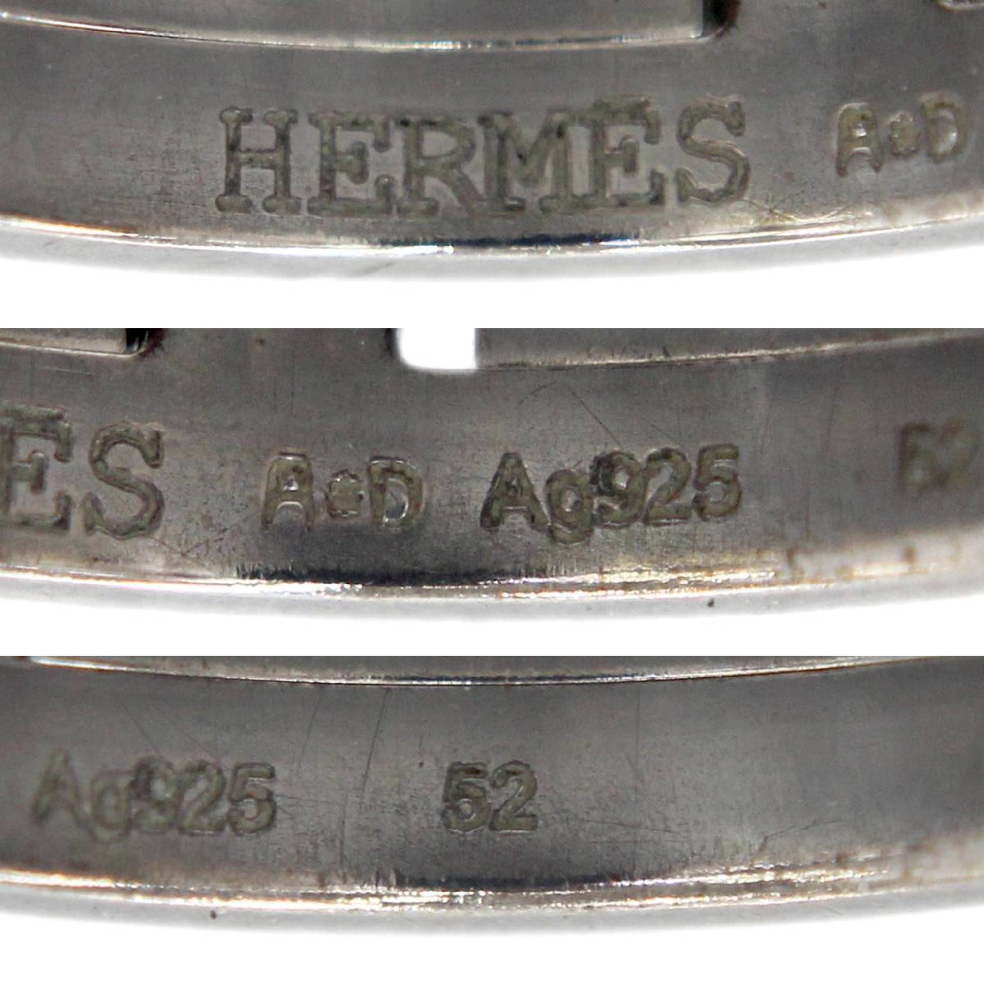 Hermes Move H Silver 925 Band Ring (Pre-Owned)