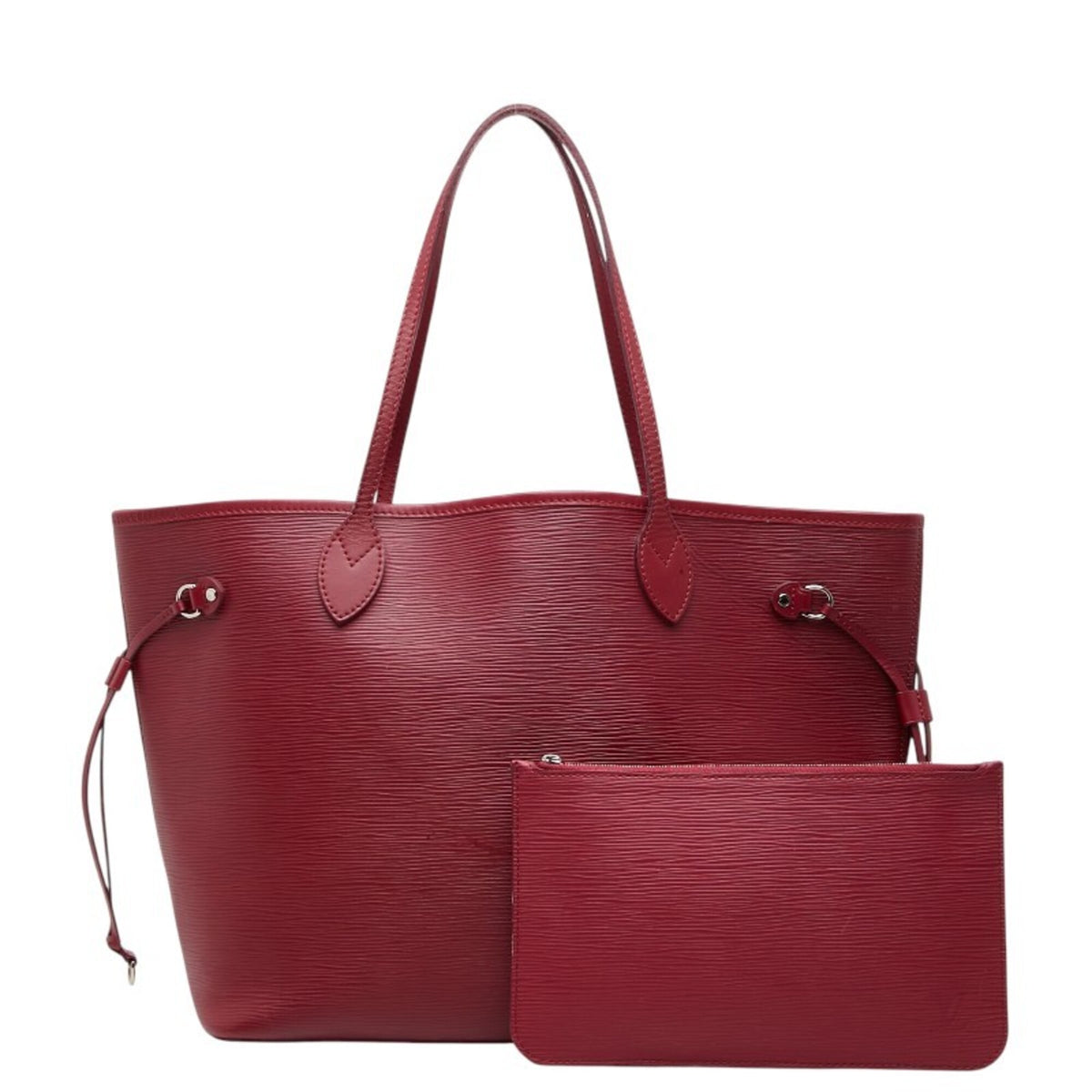 Louis Vuitton Fuchsia Red Color Leather Pouch Shoulder Bag Tote Bag (Pre-Owned)