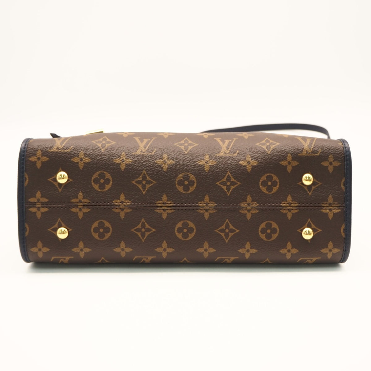 Louis Vuitton Beige Brown Monogram Navy Monogram Handbag (Pre-Owned)