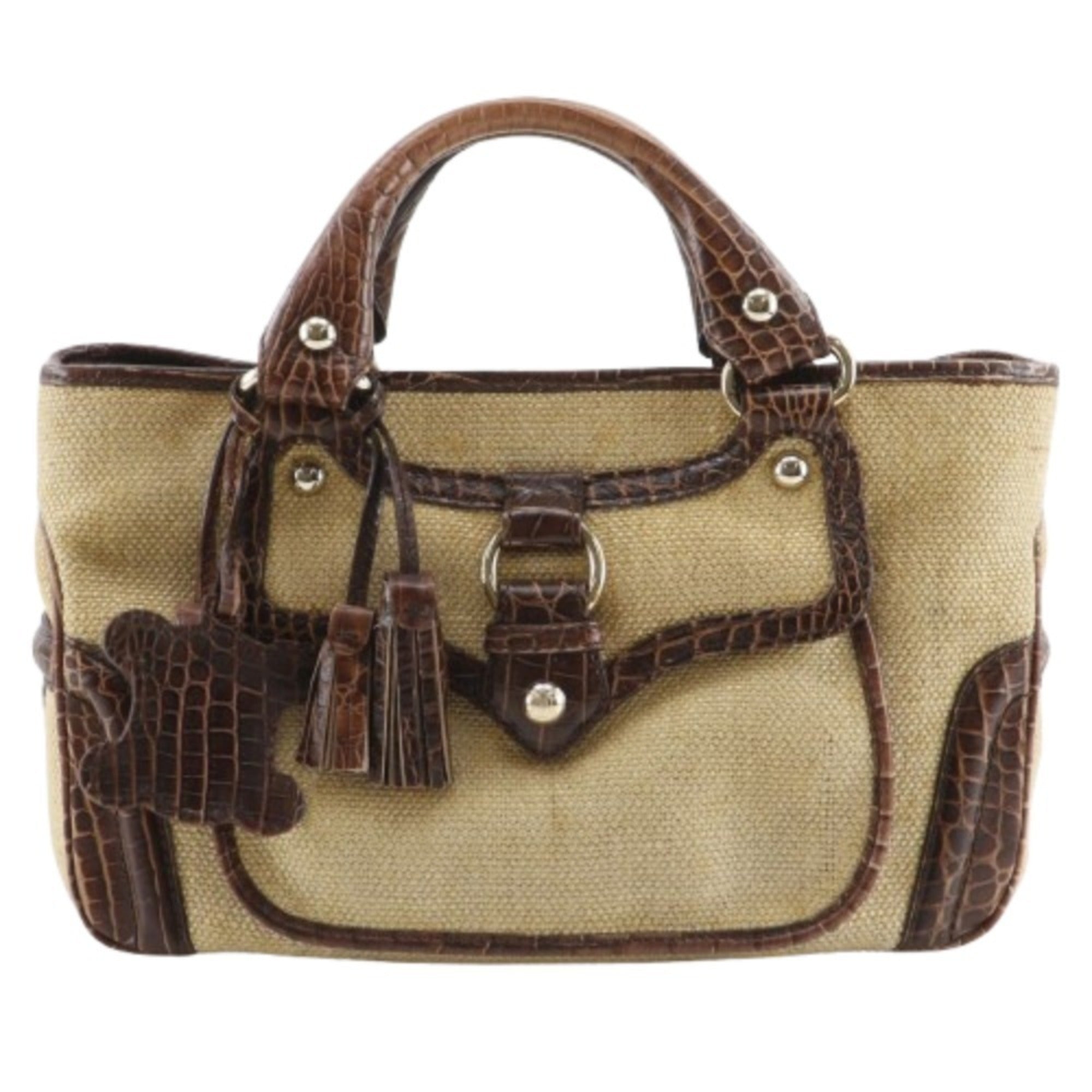 Celine Boogie Brown Straw Leather Handbag (Pre-Owned)
