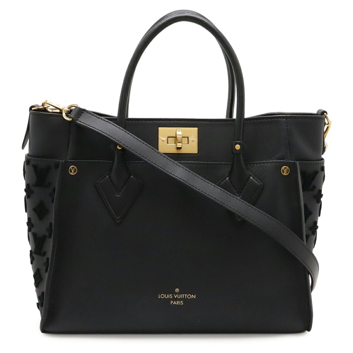 Louis Vuitton Black Noir Leather Handbag Shoulder Bag (Pre-Owned)