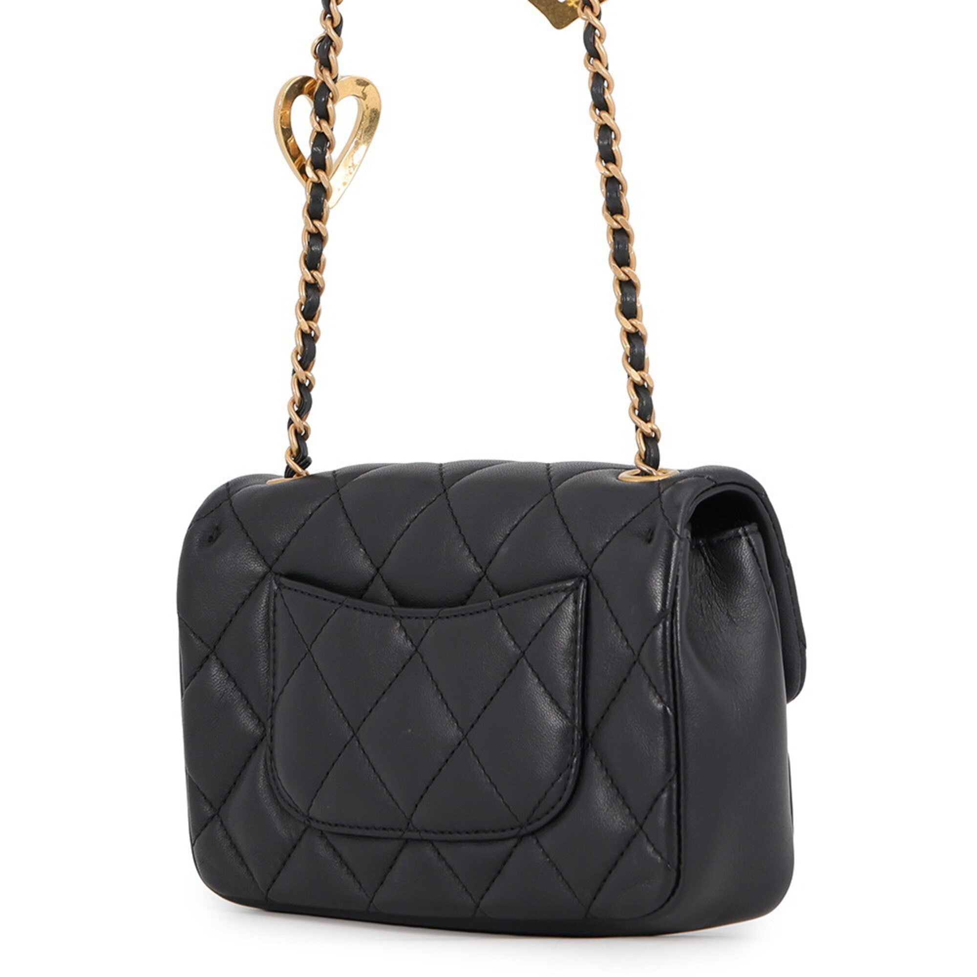 Chanel Black Leather Handbag Shoulder Bag (Pre-Owned)