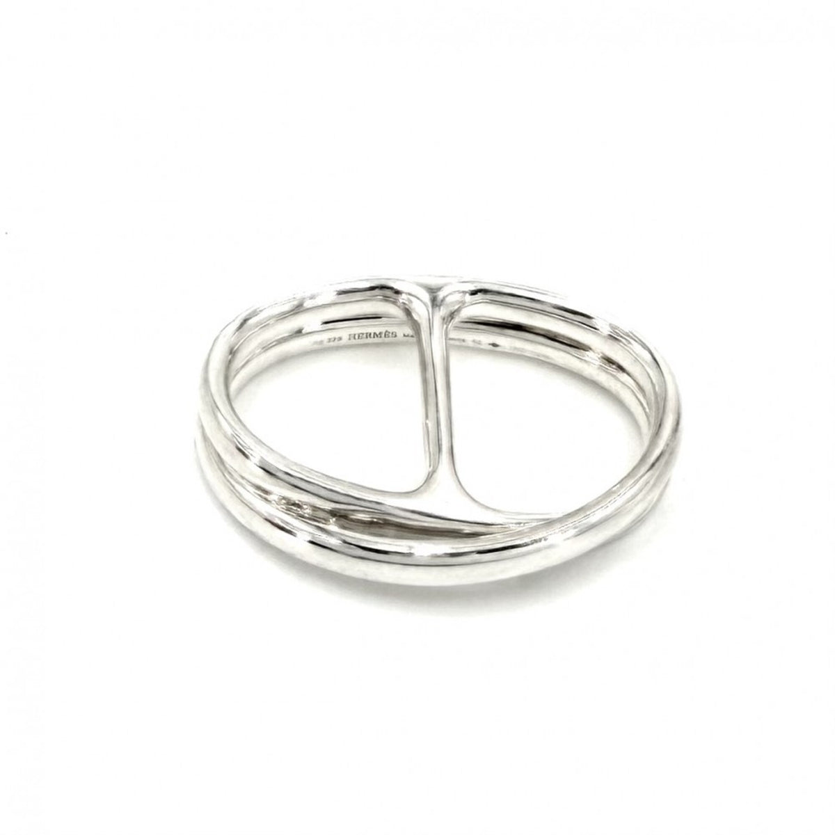 Hermes Silver 925 Band Ring (Pre-Owned)