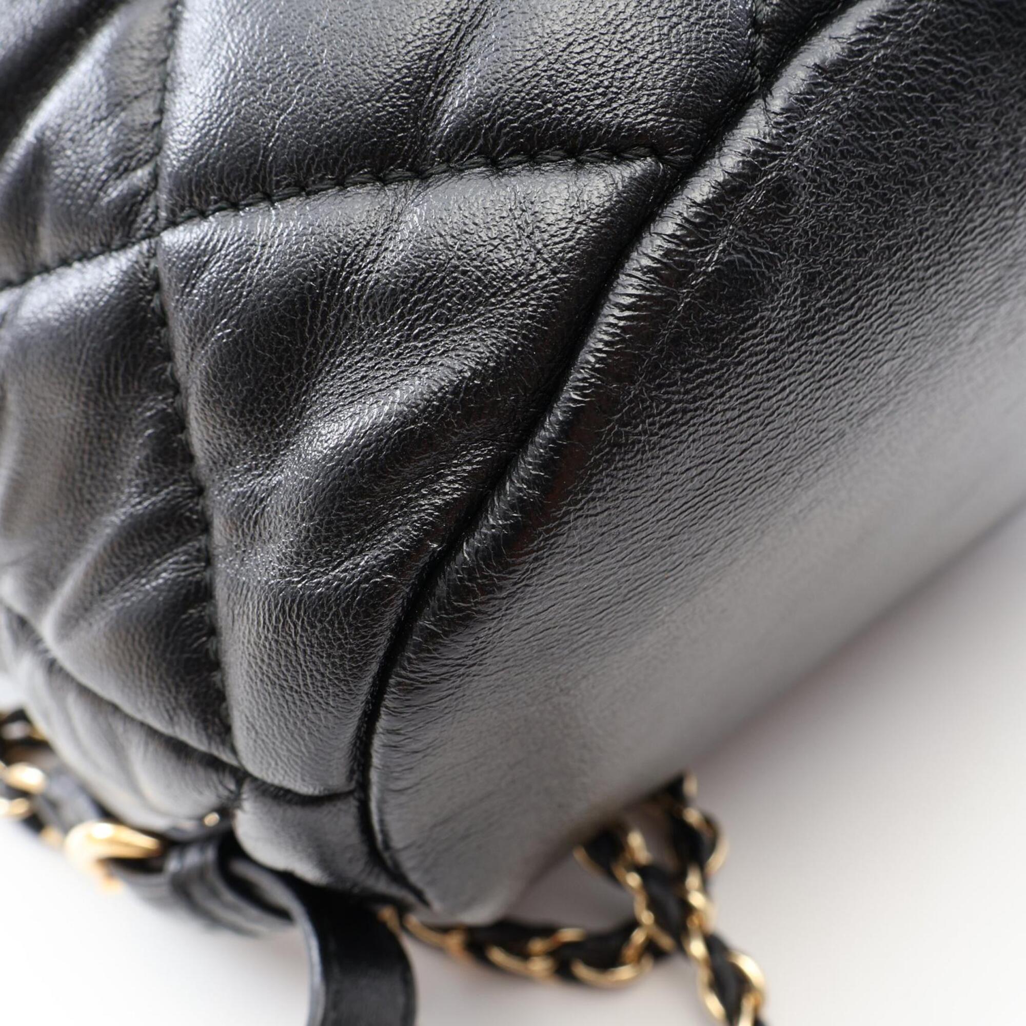 Salvatore Ferragamo Black Leather Backpack Handbag (Pre-Owned)