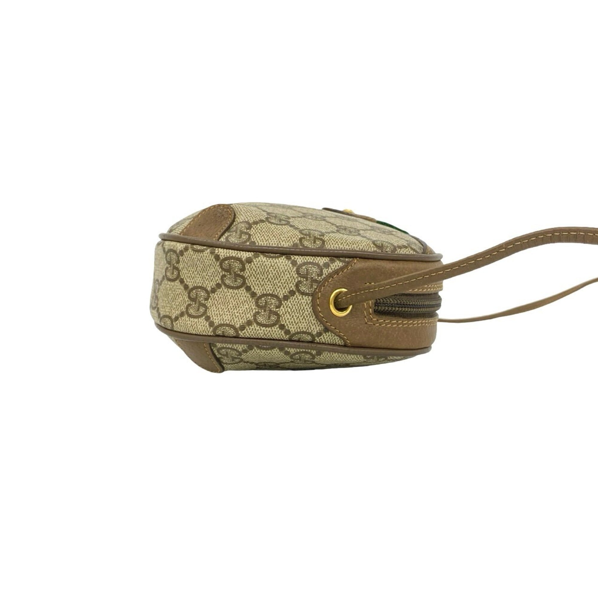 Gucci Brown Green Red Color Leather Pvc Pochette Shoulder Bag (Pre-Owned)