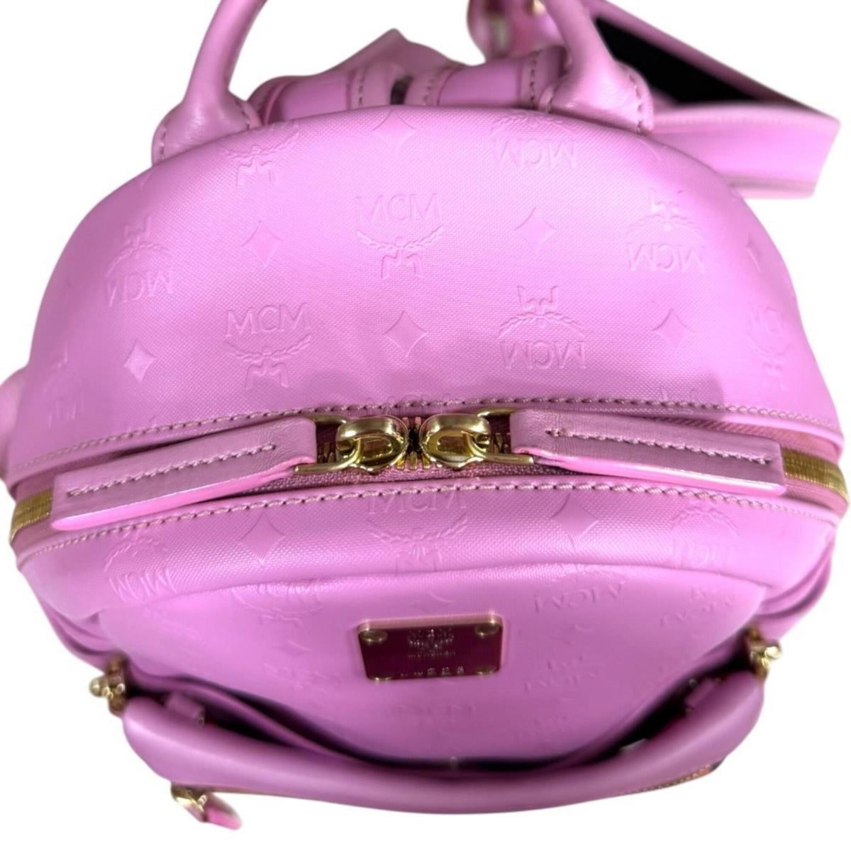 Mcm Visetos Brown Pink Coated Canvas Pvc Backpack Pouch (Pre-Owned)