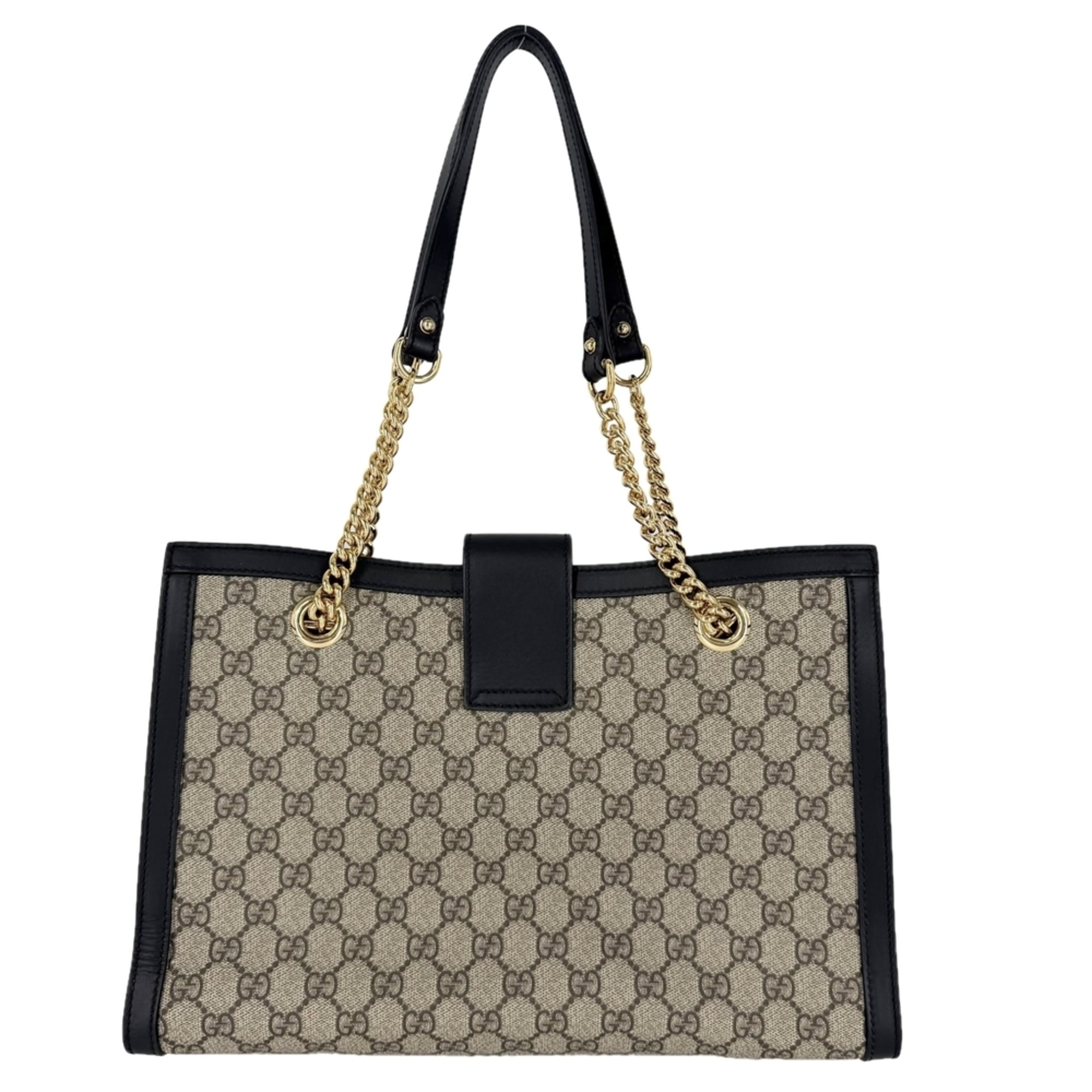 Gucci Horsebit Black Brown Gg Supreme Leather Handbag Tote Bag (Pre-Owned)