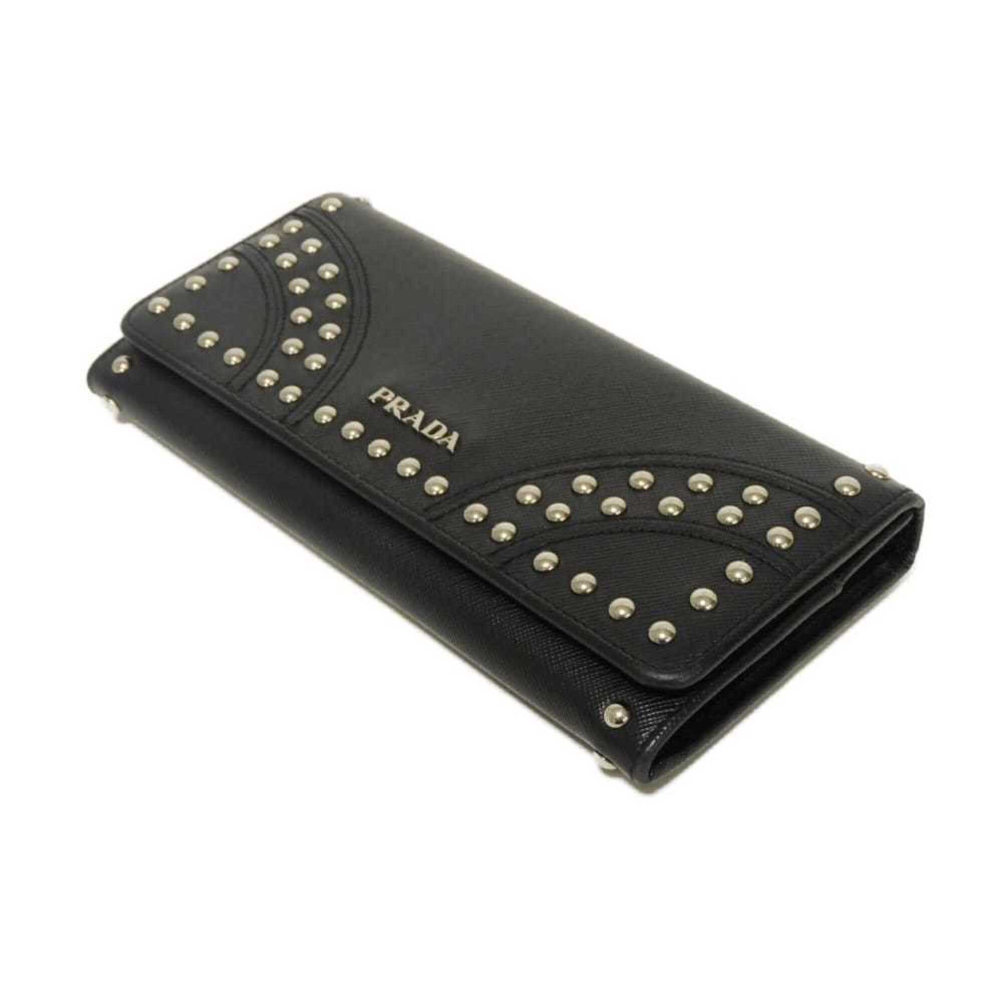Prada Black Saffiano Long Wallet (Bi-Fold) (Pre-Owned)