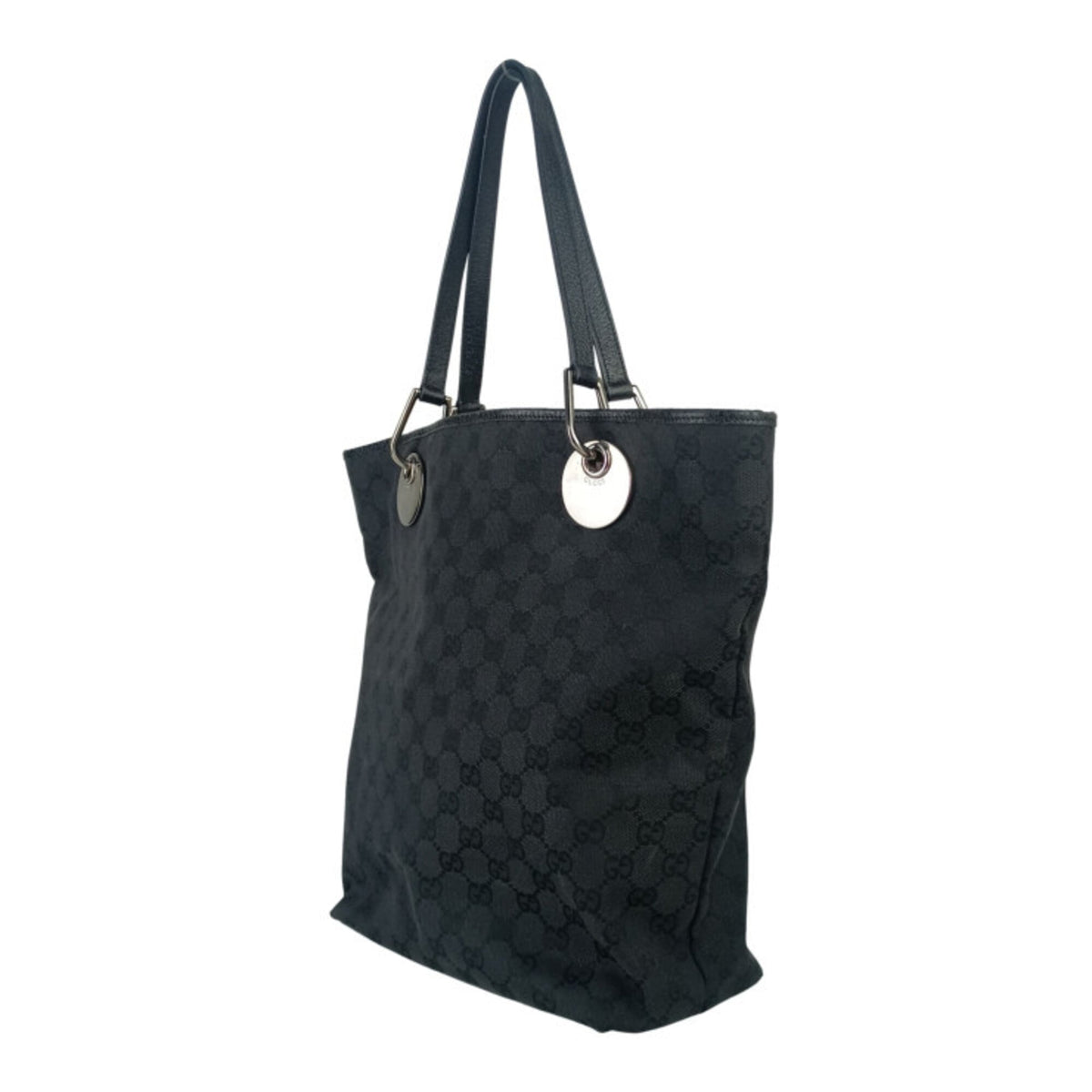 Gucci Gg Canvas Black Gg Canvas Tote Bag (Pre-Owned)