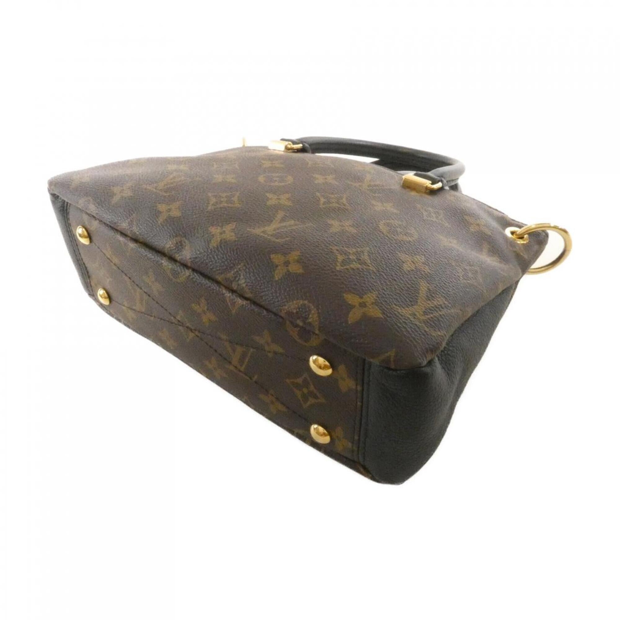 Louis Vuitton Black Marron Coated Canvas Leather Handbag (Pre-Owned)