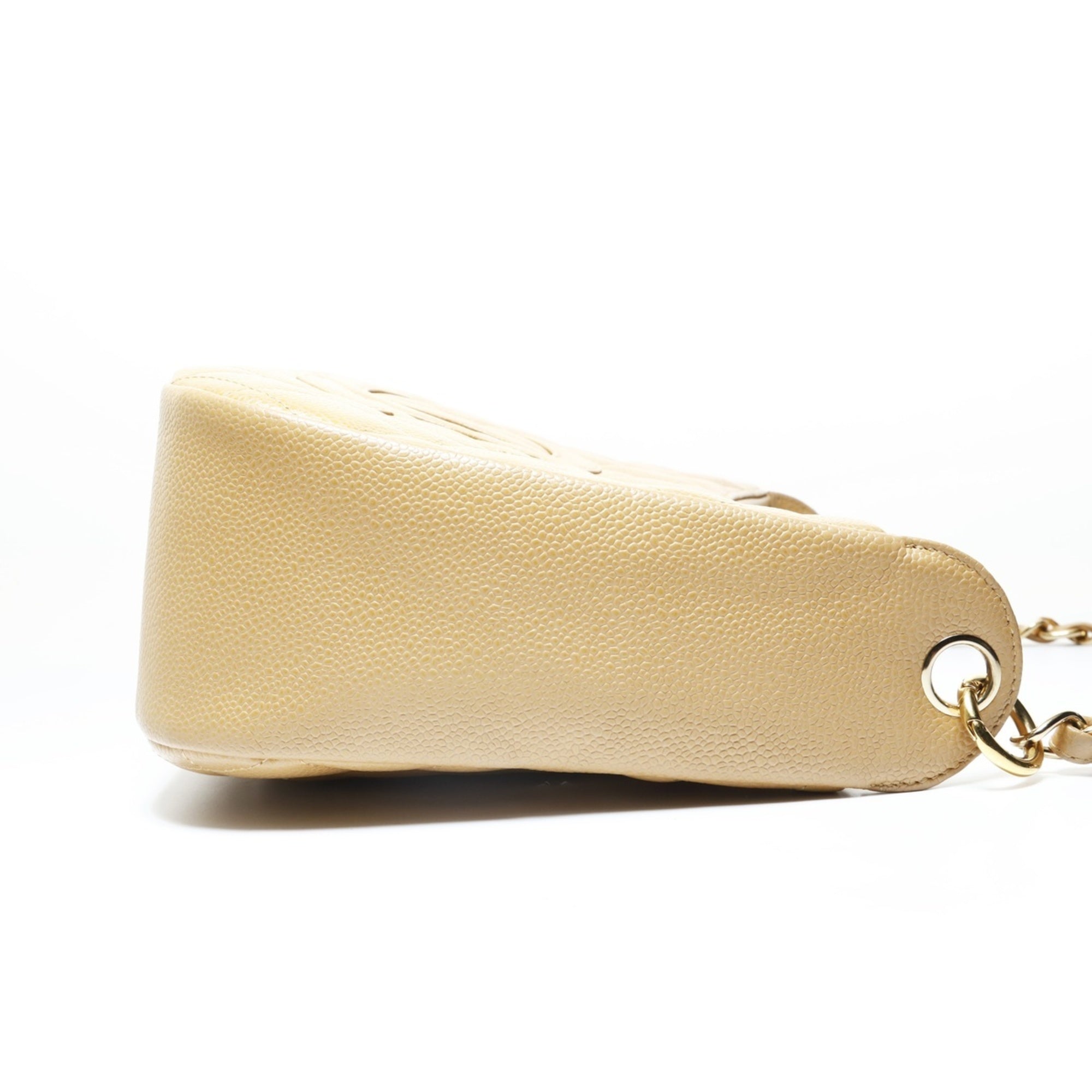 Chanel Beige Grained Calfskin Shoulder Bag (Pre-Owned)
