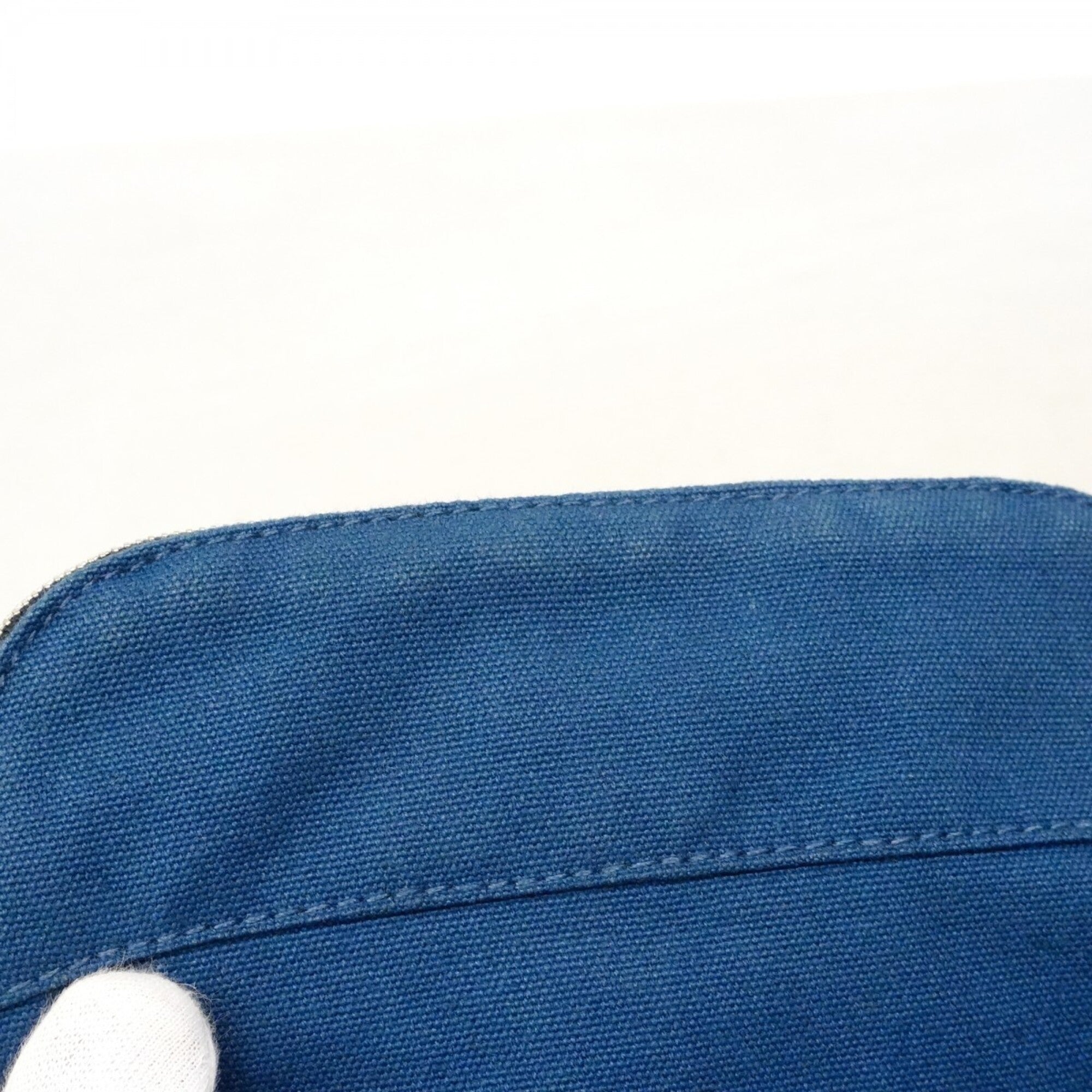 Hermes Blue Canvas Pouch (Pre-Owned)