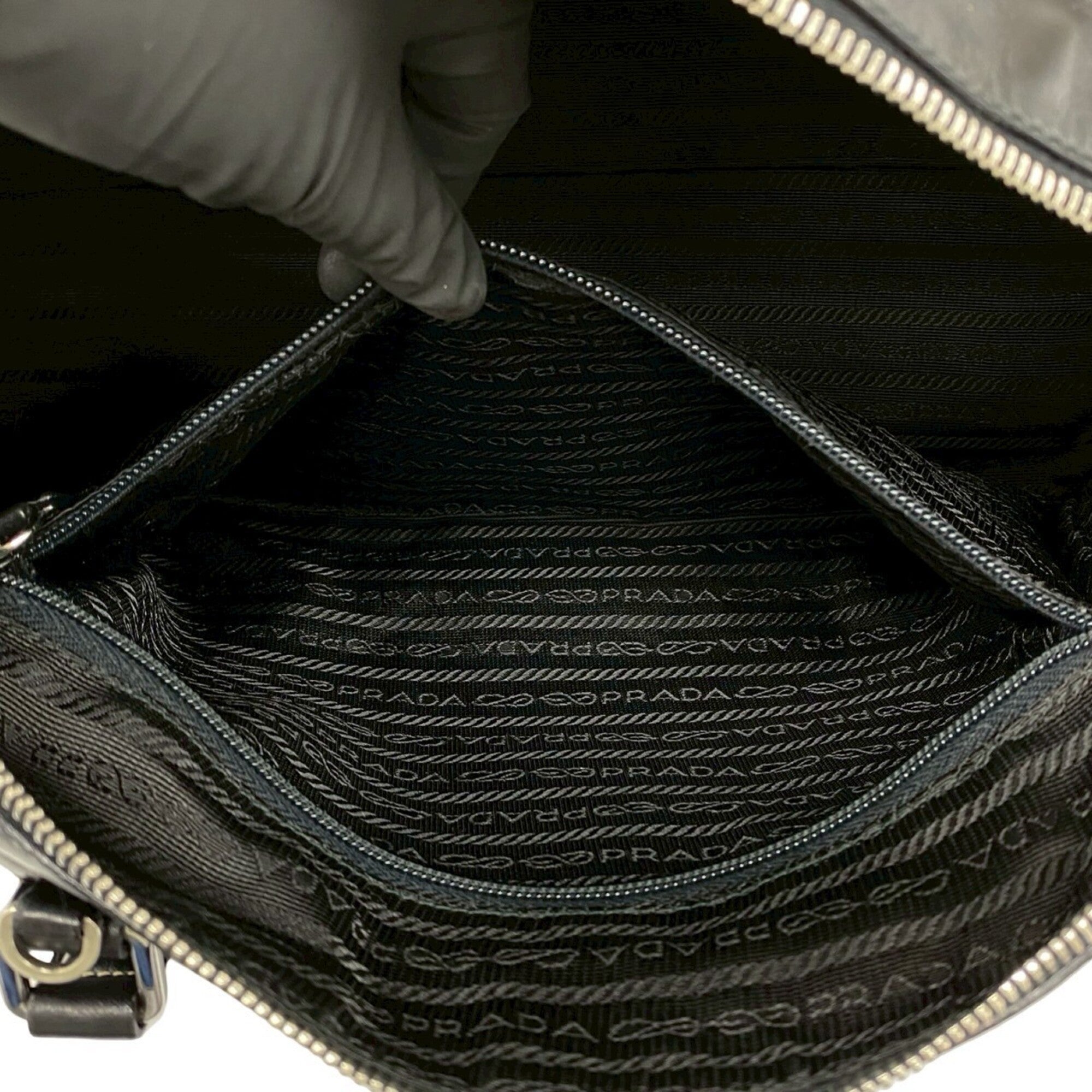 Prada Black Leather Boston Bag Handbag Shoulder Bag (Pre-Owned)