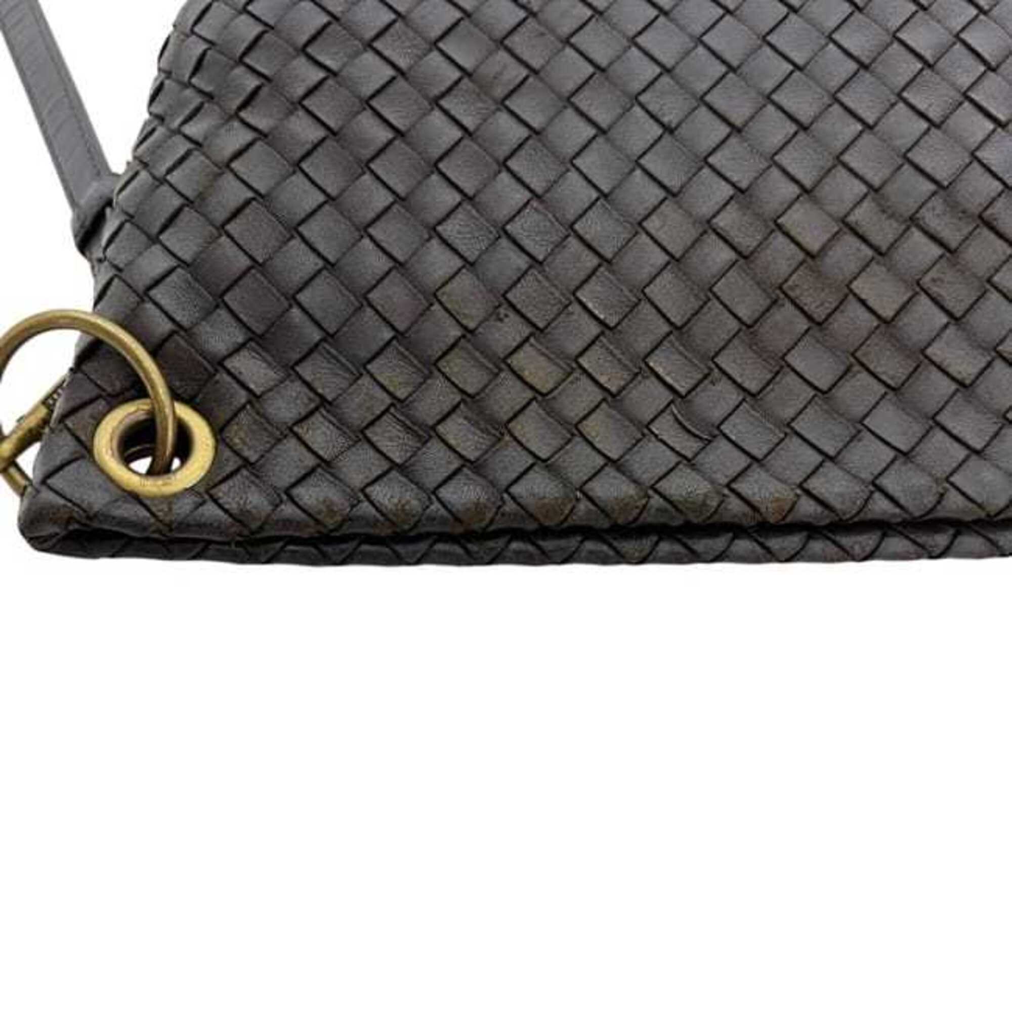 Bottega Veneta Intrecciato Brown Leather Shoulder Bag (Pre-Owned)