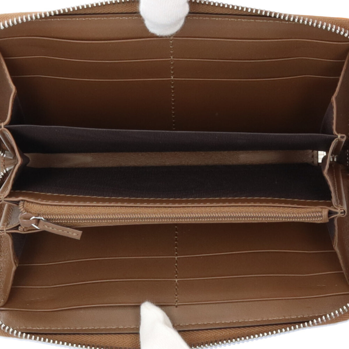 Gucci Beige Brown Gg Supreme Canvas Leather Long Wallet (Bi-Fold) (Pre-Owned)