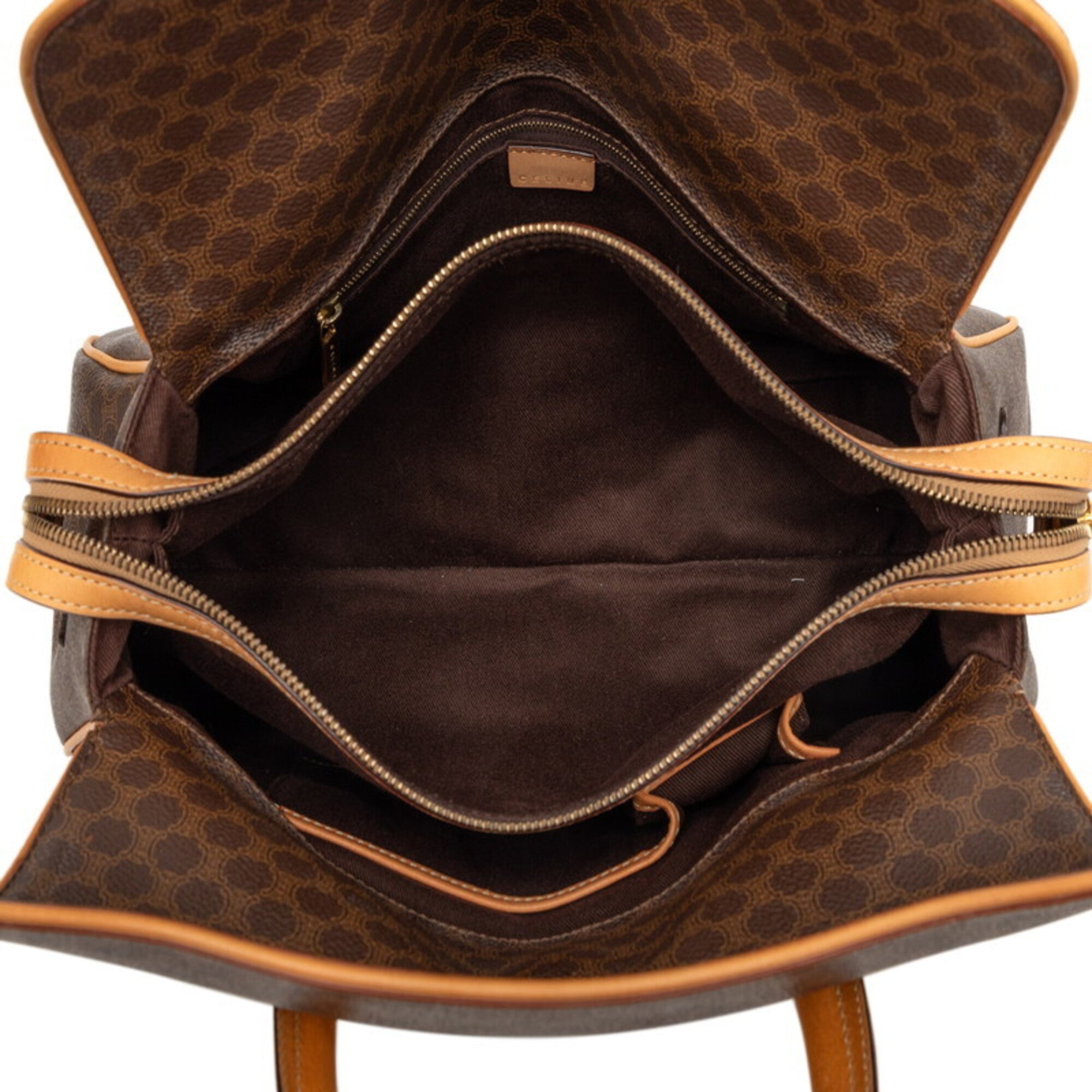 Celine Brown Pvc Leather Boston Bag Handbag (Pre-Owned)