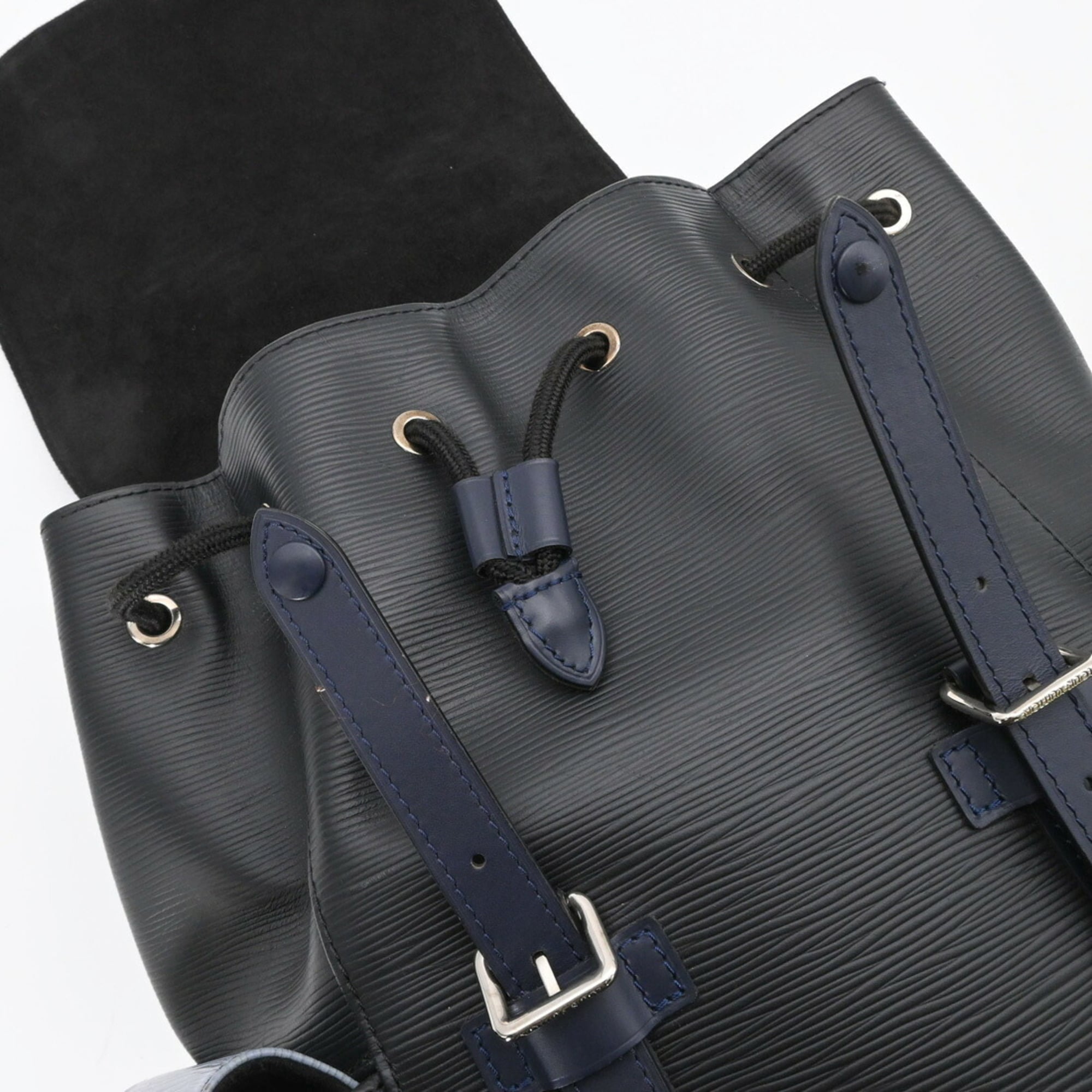 Louis Vuitton Black Blue Gray Monogram Eclipse Monogram Eclipse Epi Leather Backpack (Pre-Owned)