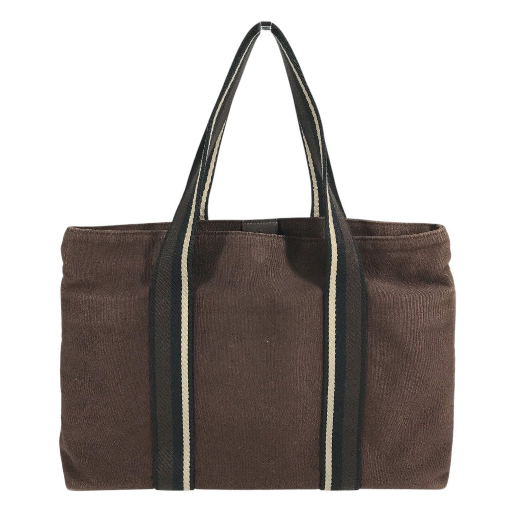 Hermes Brown Canvas Handbag Shoulder Bag Tote Bag (Pre-Owned)