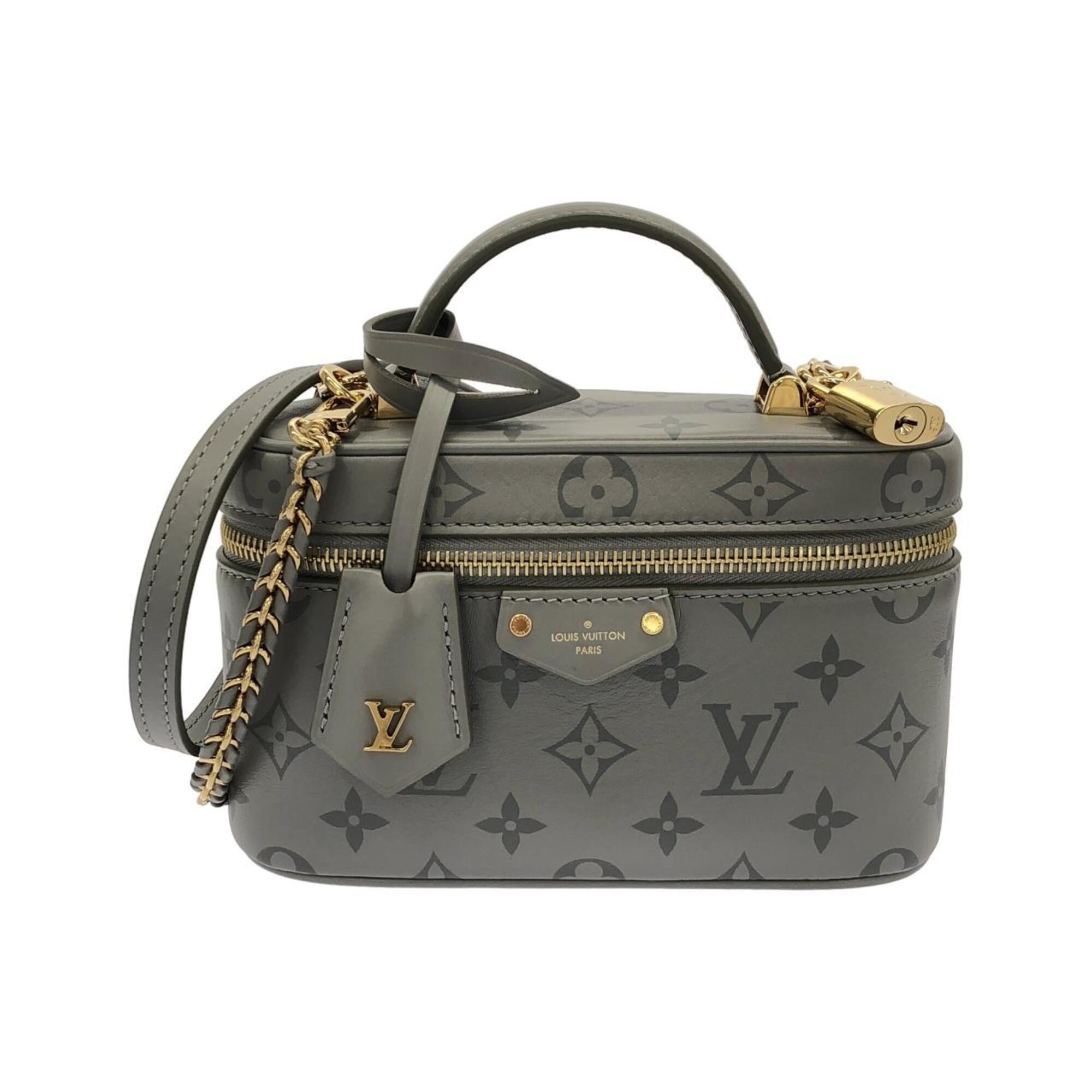 Louis Vuitton Gray Leather Handbag Pouch Shoulder Bag (Pre-Owned)