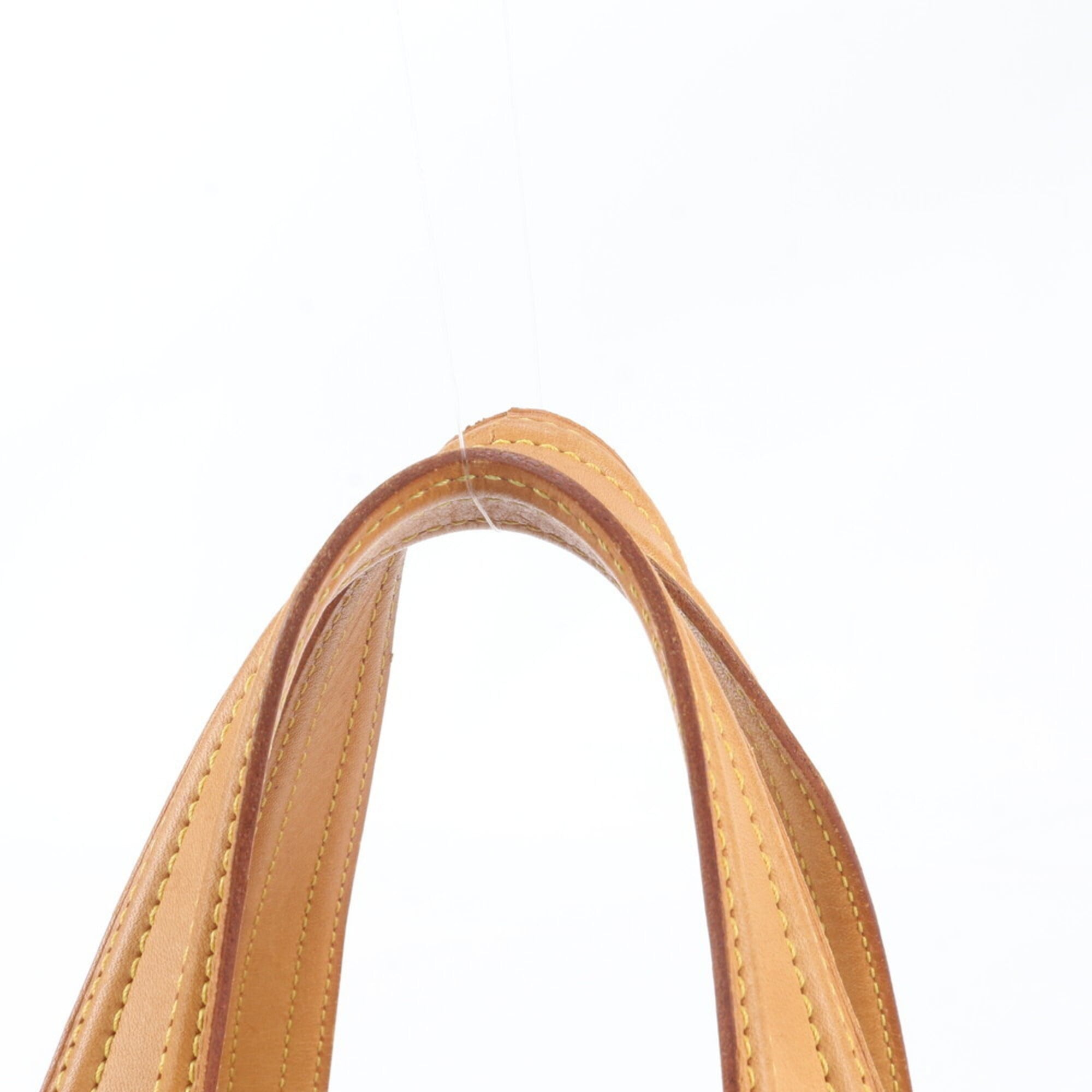 Louis Vuitton Brown Leather Coated Canvas Shoulder Bag Tote Bag (Pre-Owned)