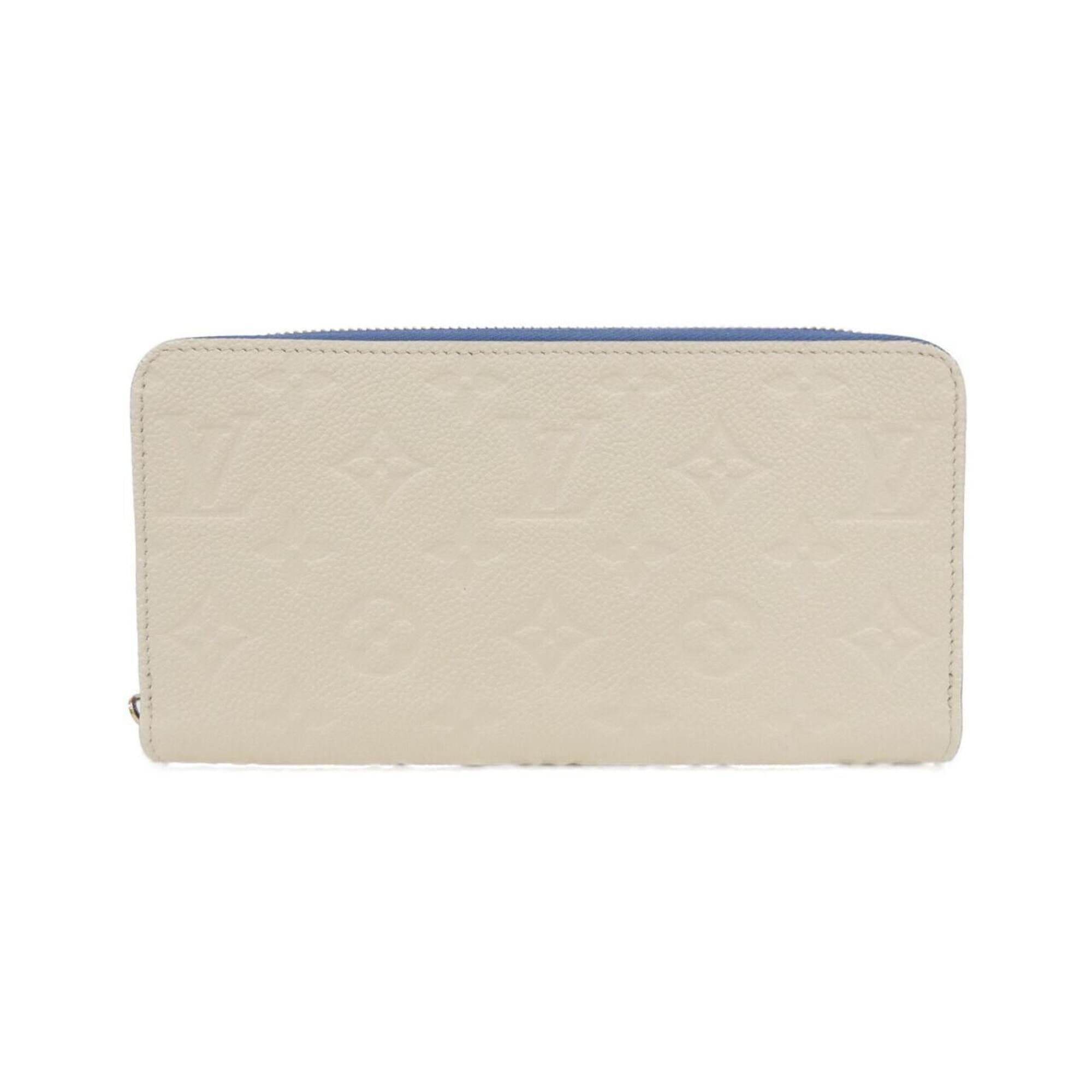 Louis Vuitton Blue Jean Cream Leather Long Wallet (Bi-Fold) (Pre-Owned)