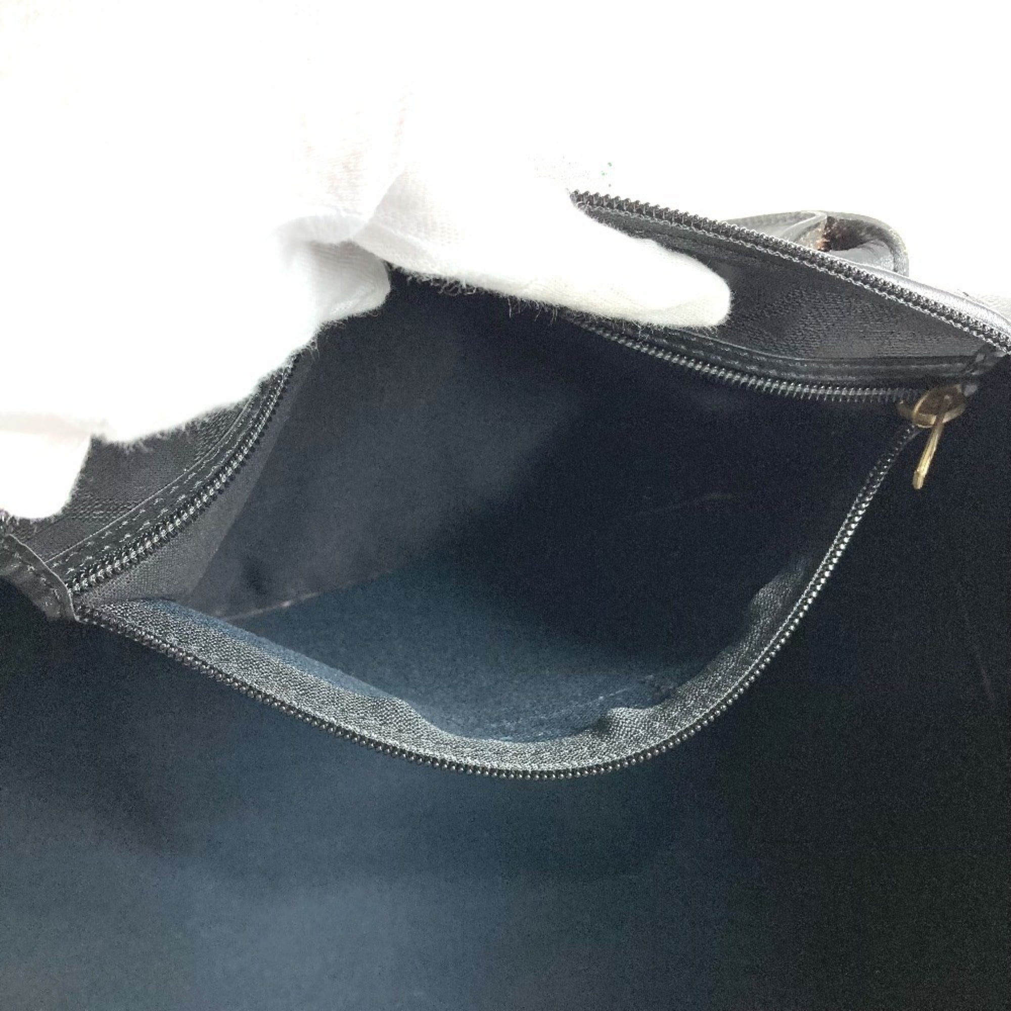 Christian Dior Black Pvc Leather Boston Bag Handbag (Pre-Owned)
