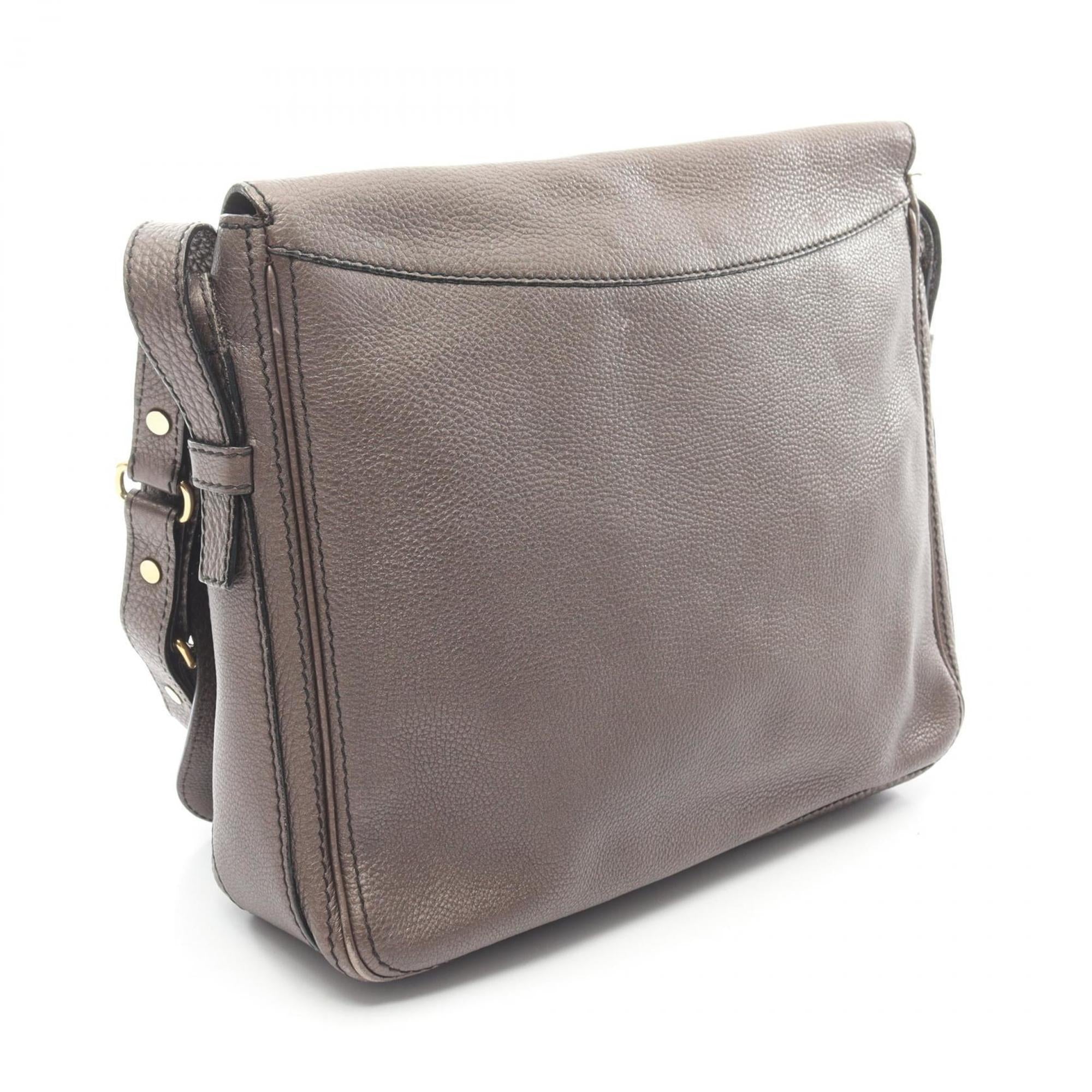 Celine Brown Leather Handbag Messenger Bag Shoulder Bag (Pre-Owned)