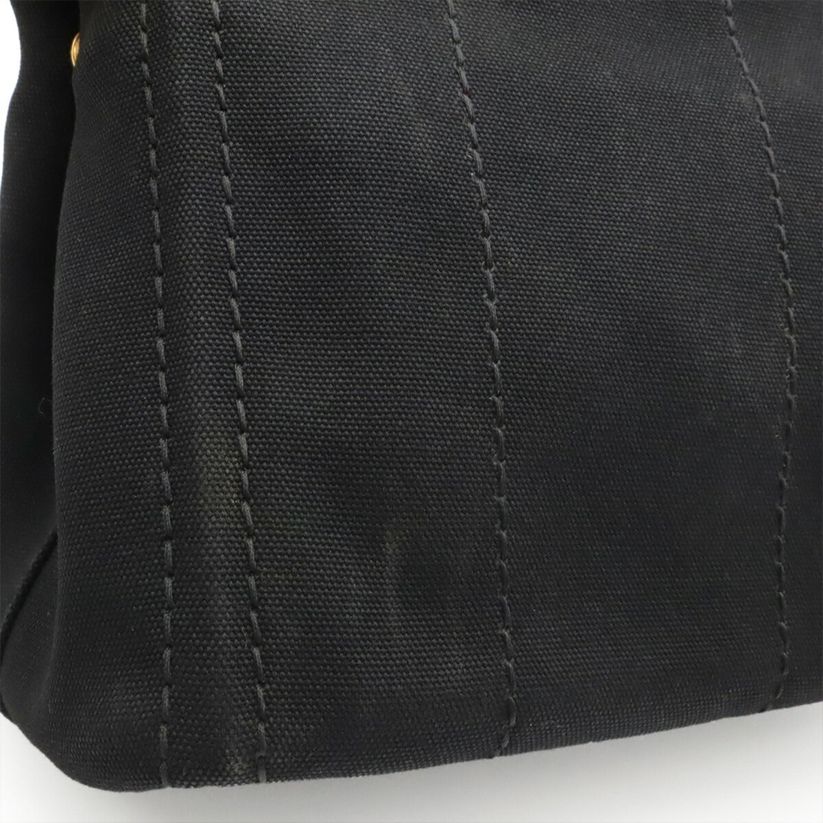 Prada Black Nero Canvas Handbag Shoulder Bag Tote Bag (Pre-Owned)