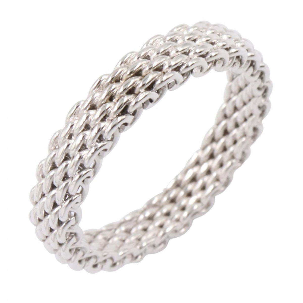 Tiffany Silver White Gold (18K) Band Ring (Pre-Owned)